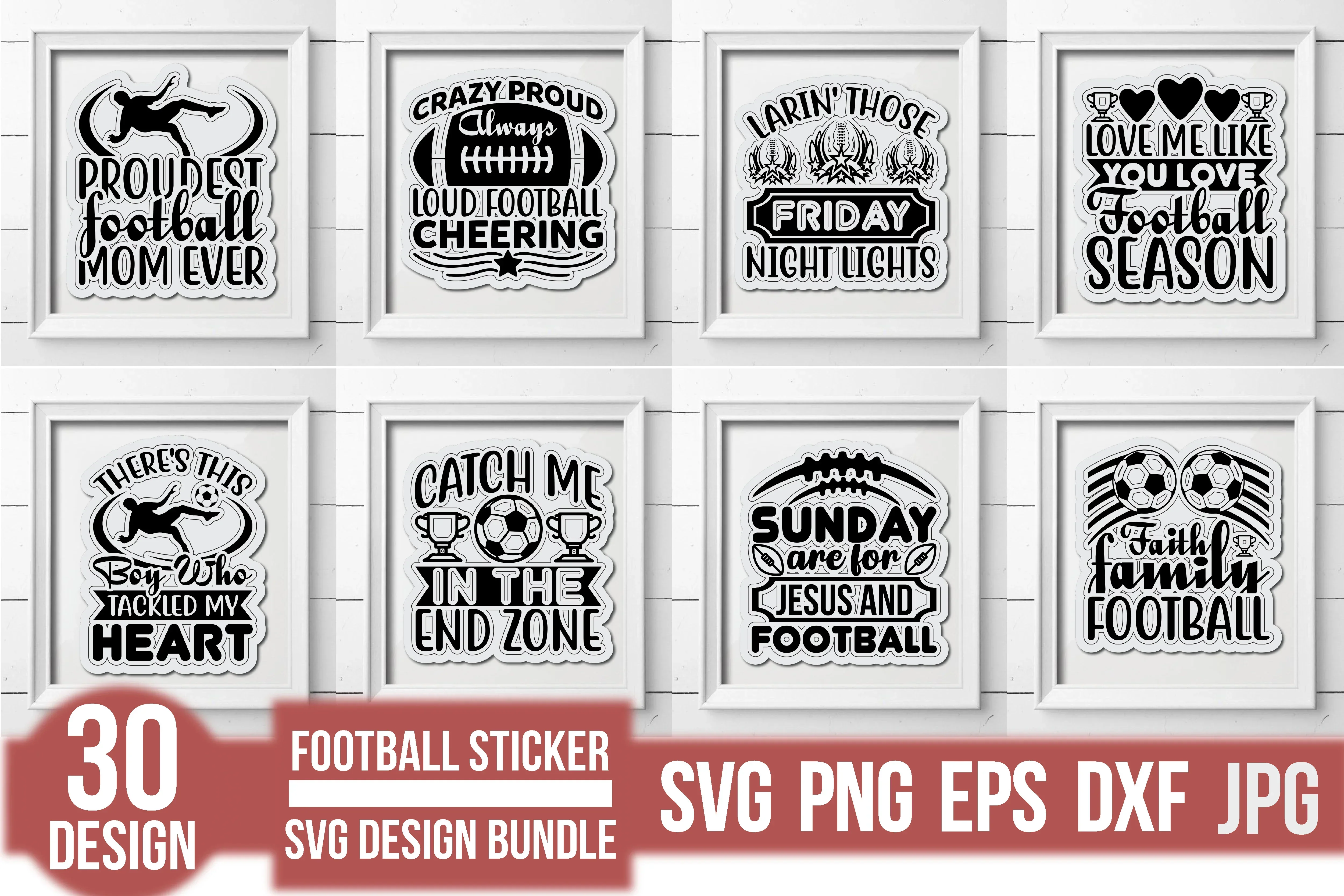 Football Sticker SVG Bundle - Image 3