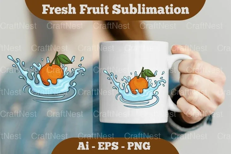 Fresh Orange Splash Mug Design Bundle