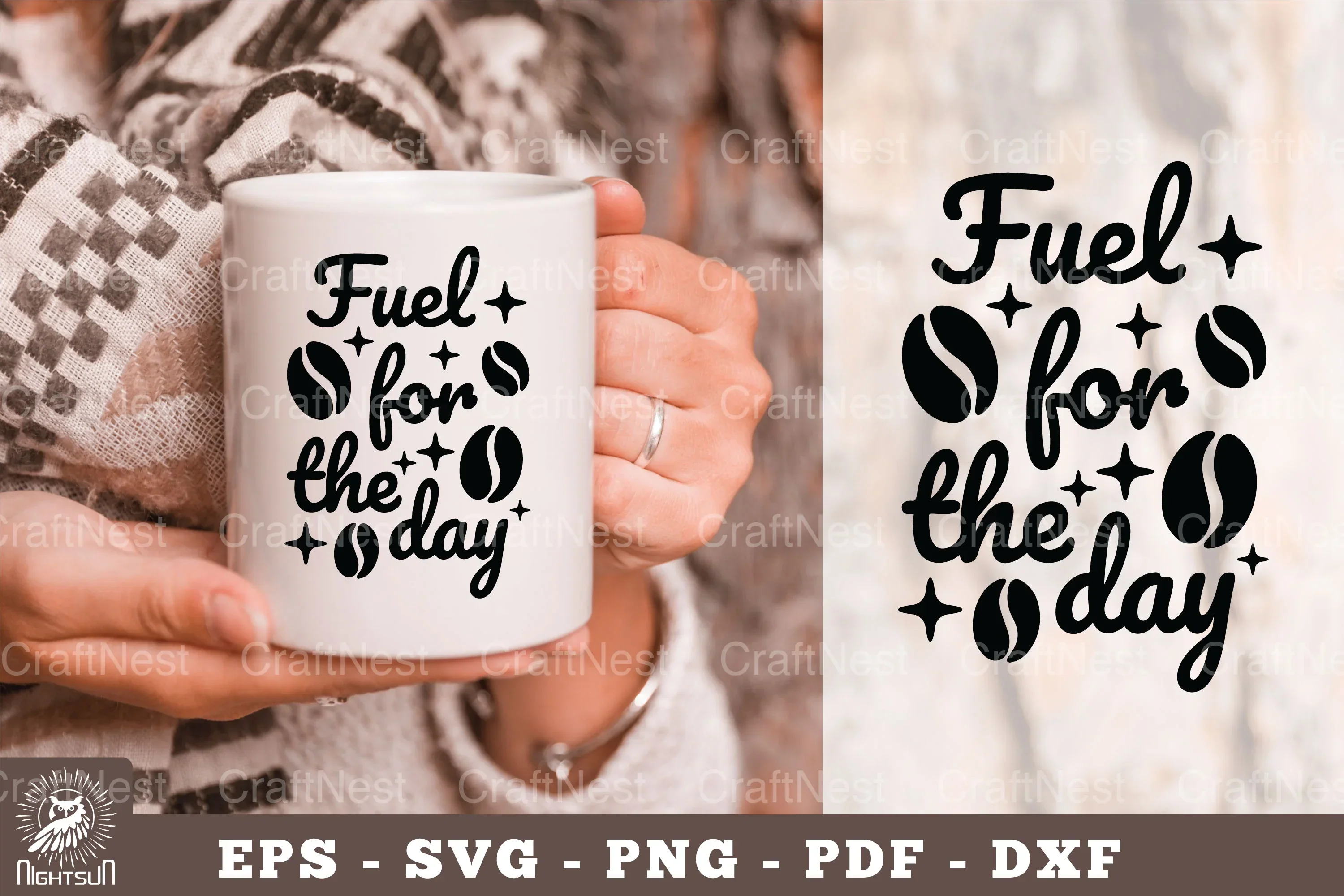 Fuel for the Day Mug Design Clipart Bundle