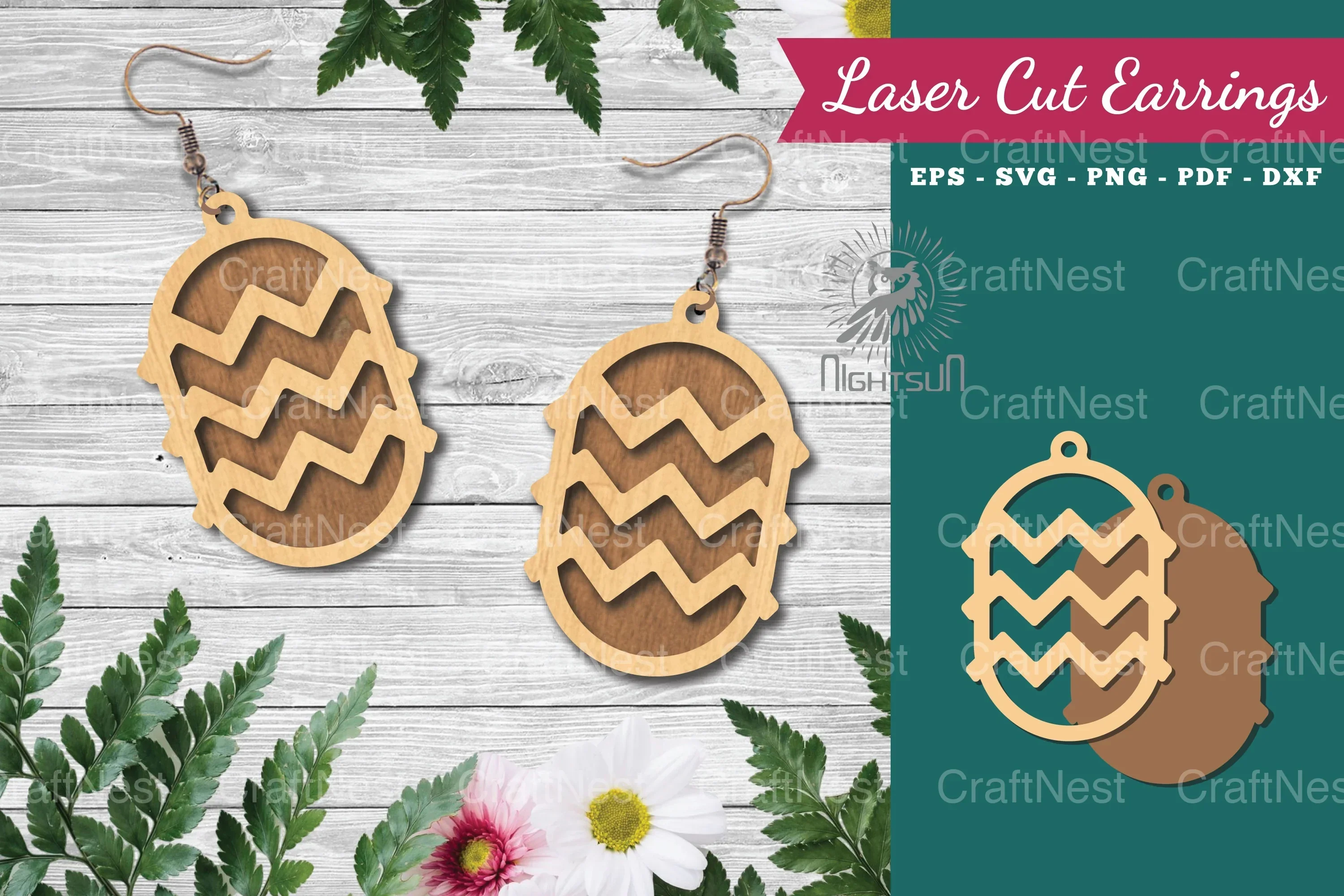 Geometric Laser Cut Earrings Design Bundle