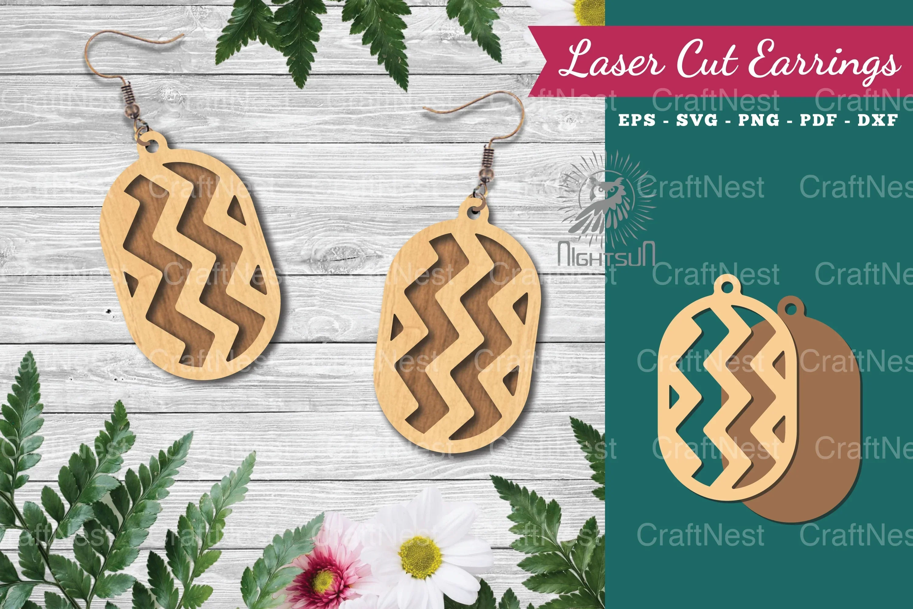 Geometric Laser Cut Earrings Design Bundle