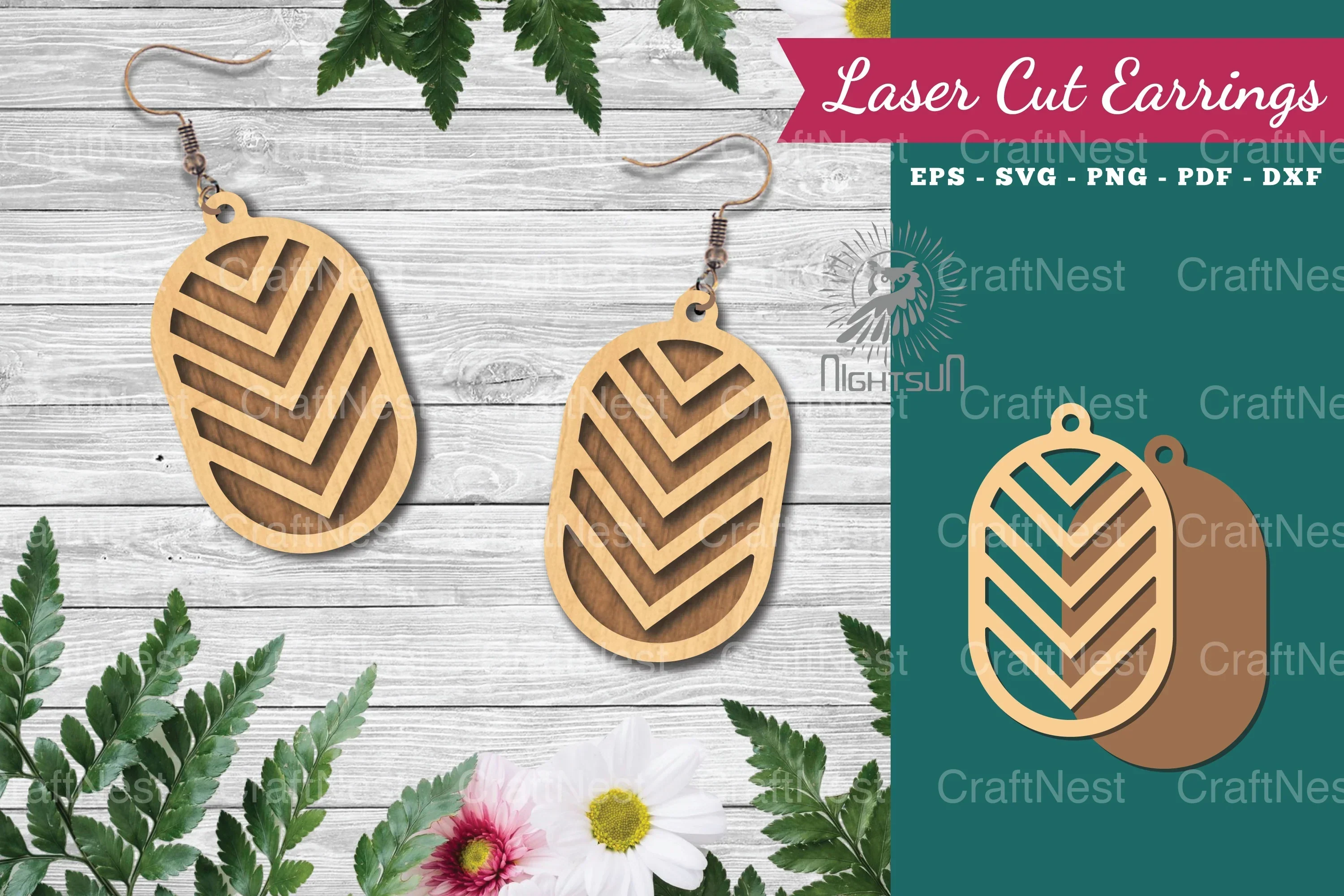 Geometric Laser Cut Earrings Design Bundle