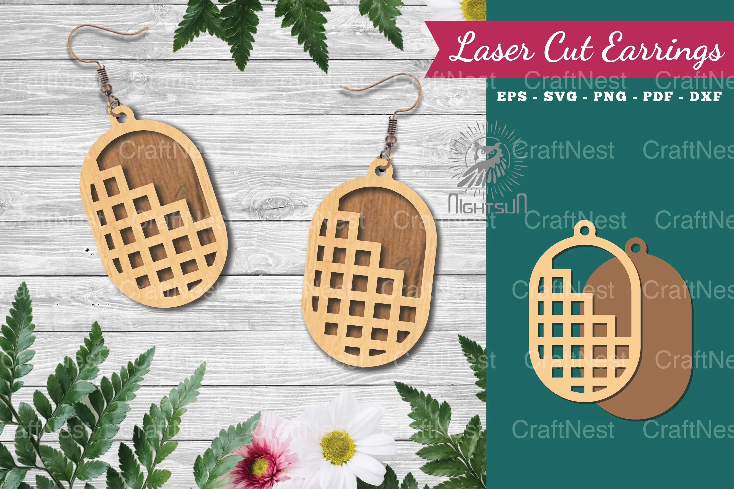 Geometric Laser Cut Earrings Design Bundle
