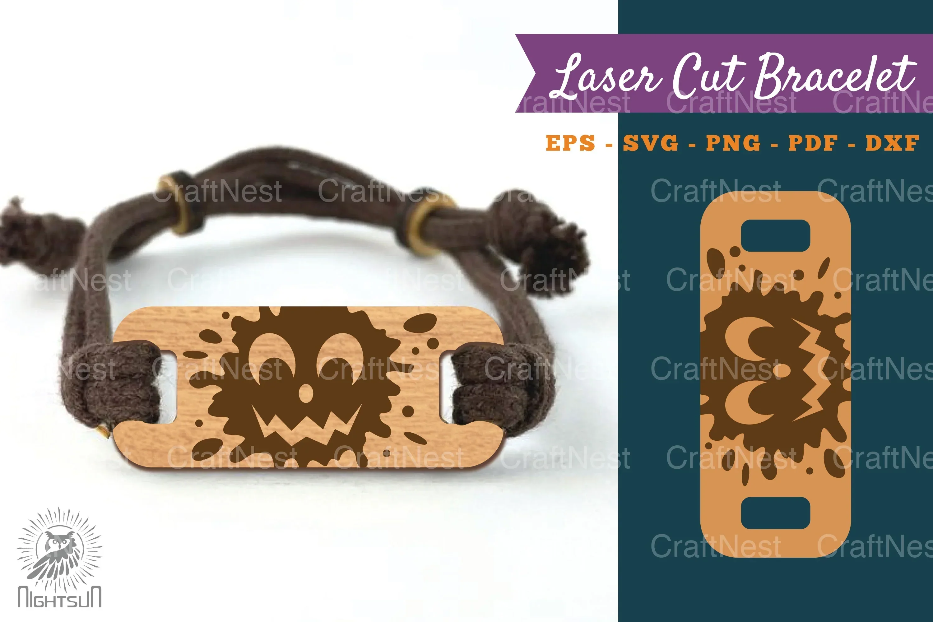 Ghost Face Laser Cut Bracelet SVG Bundle