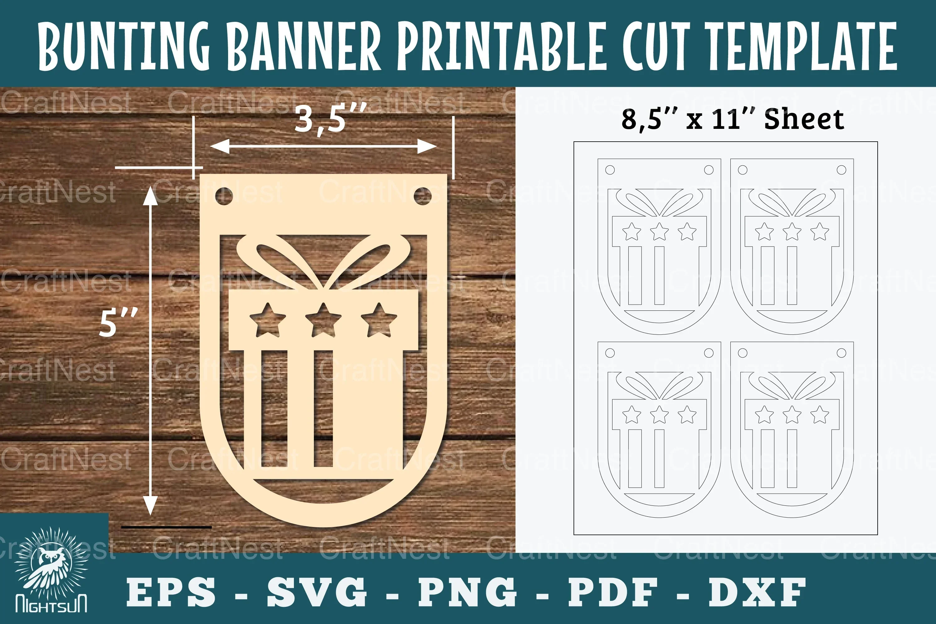 Gift Box Bunting Banner Printable Clipart Bundle