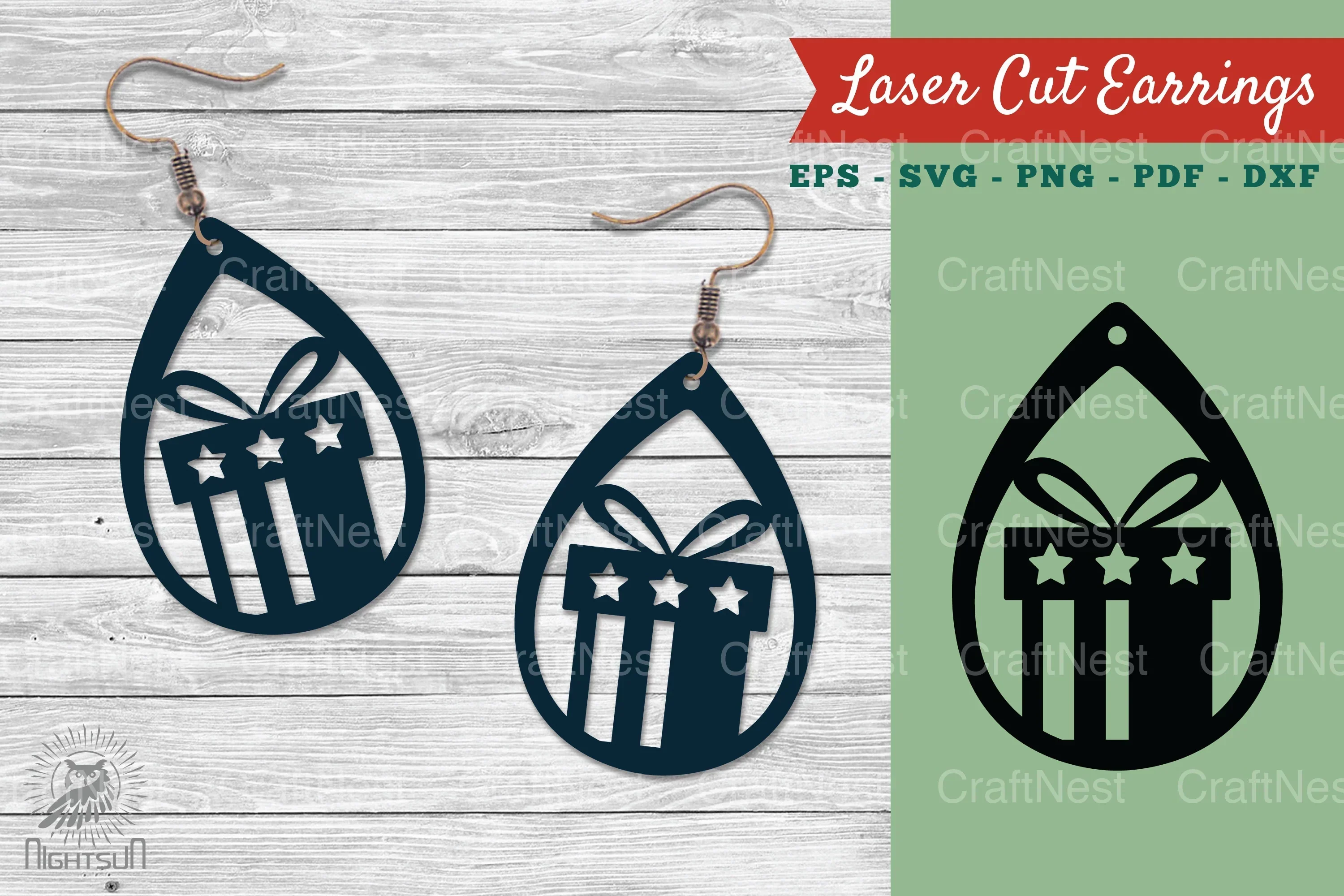 Gift Box Earrings Design Clipart Bundle