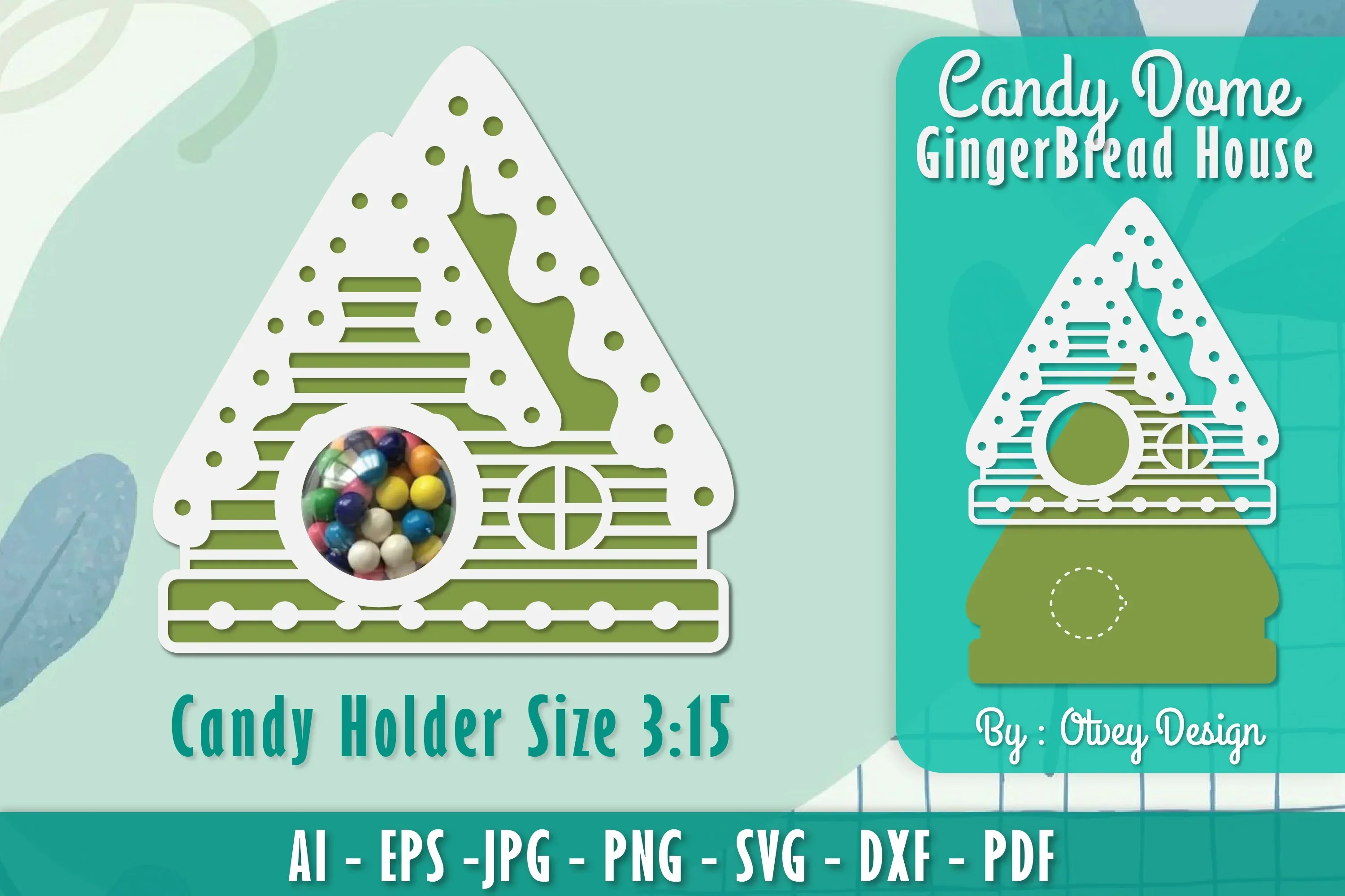 Gingerbread House Candy Holder SVG Bundle