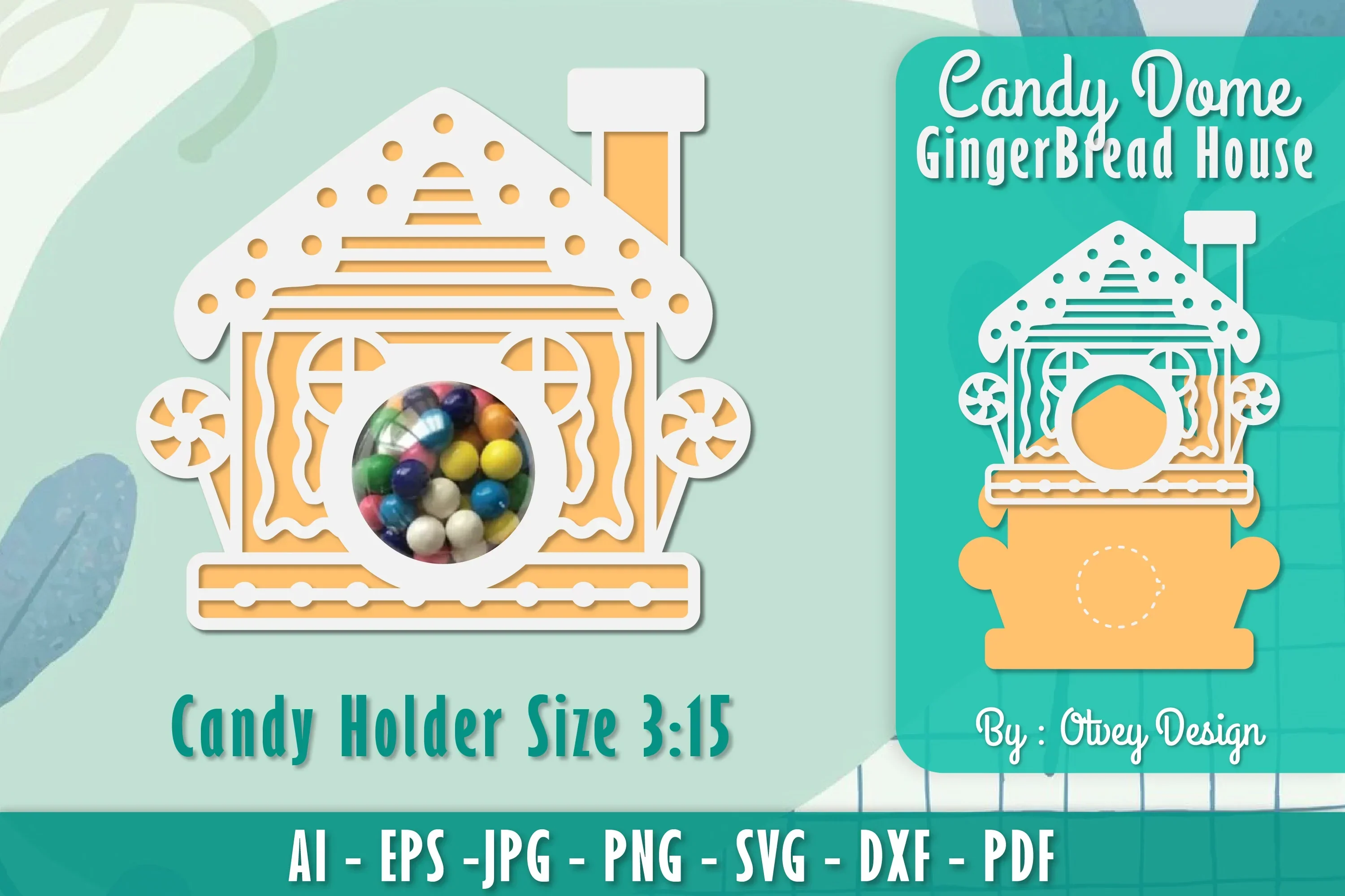 Gingerbread House Candy Holder SVG Bundle