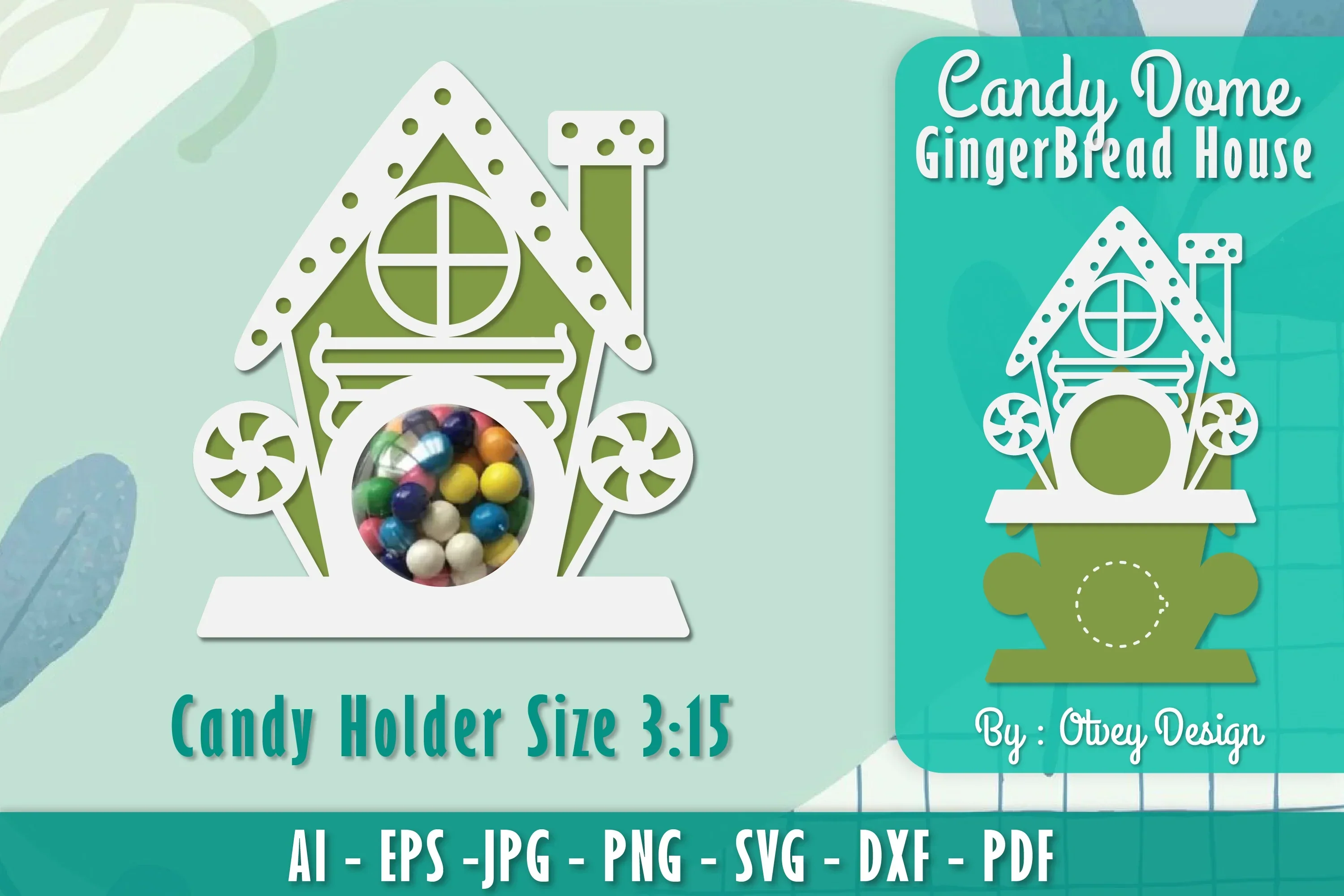 Gingerbread House Candy Holder SVG Bundle
