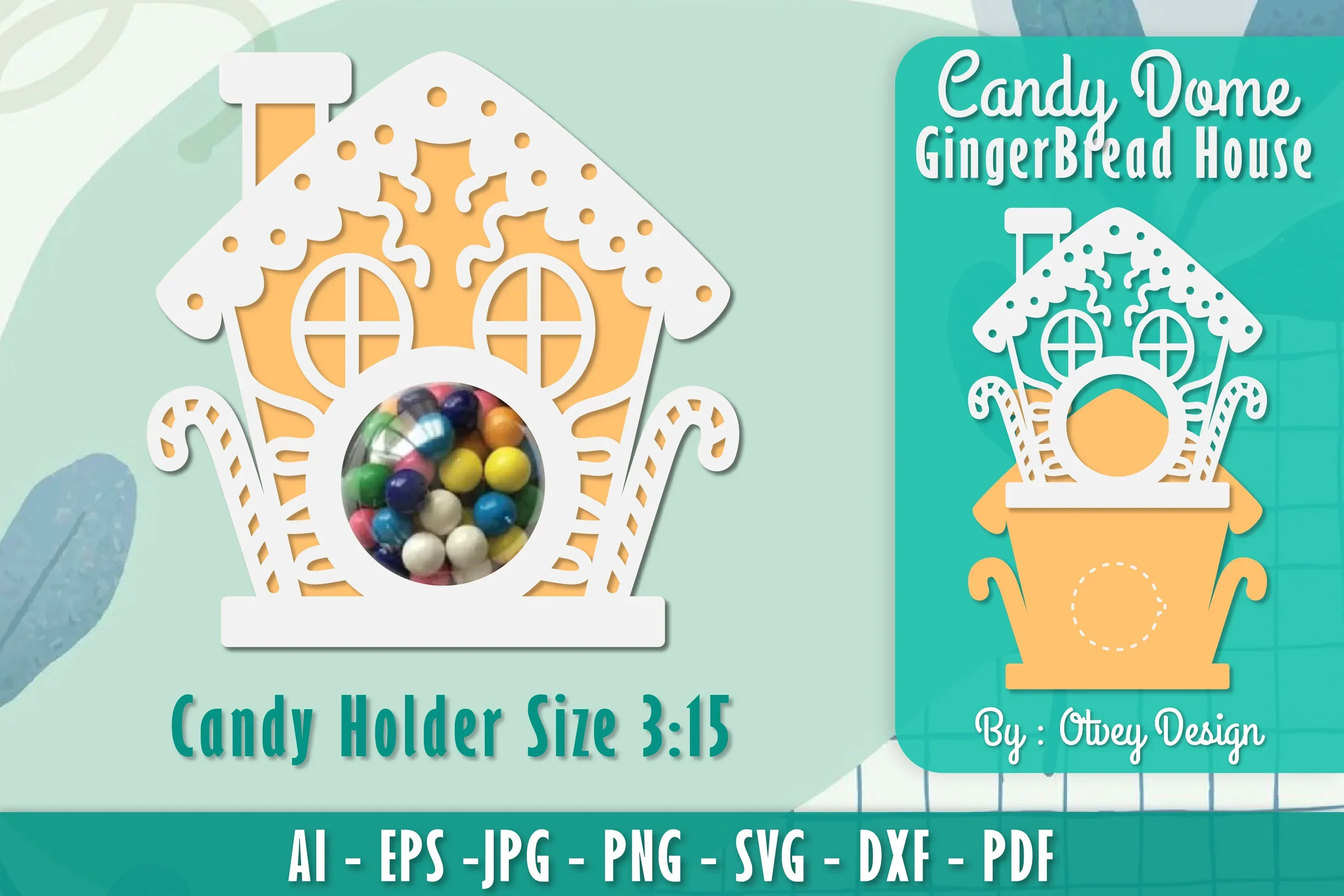Gingerbread House Candy Holder SVG Bundle