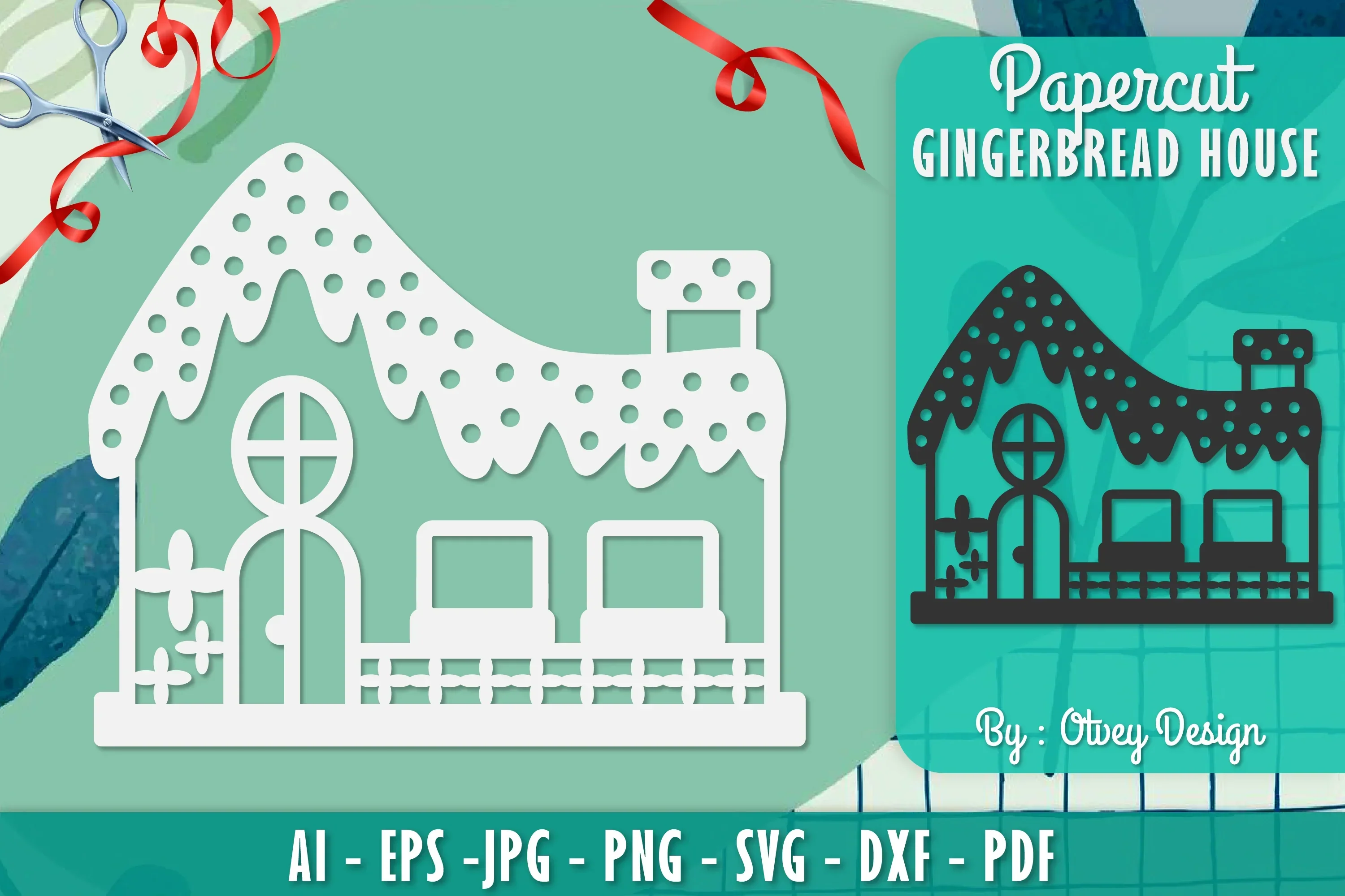 Gingerbread House Papercut SVG Bundle