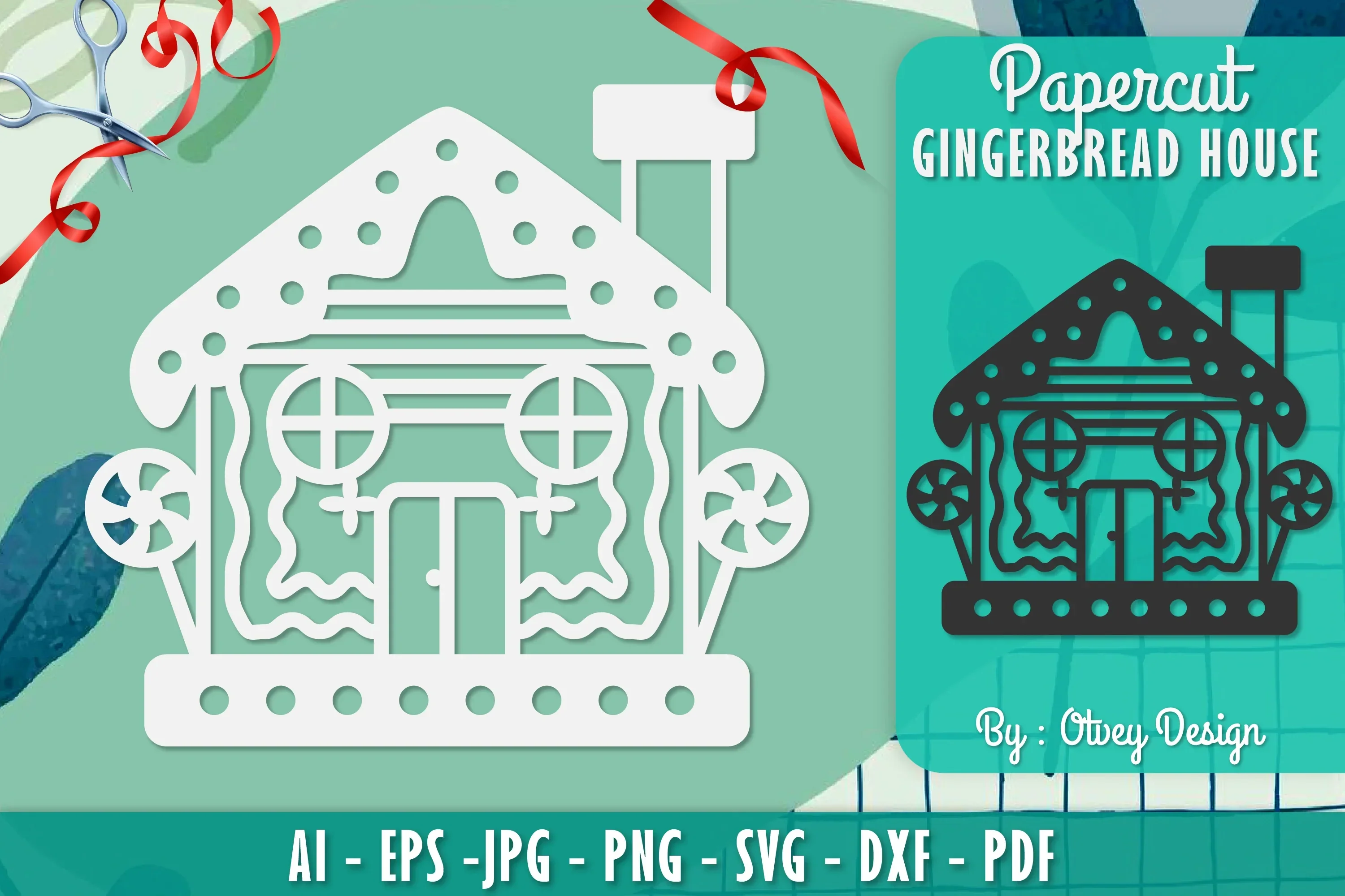 Gingerbread House Papercut SVG Bundle