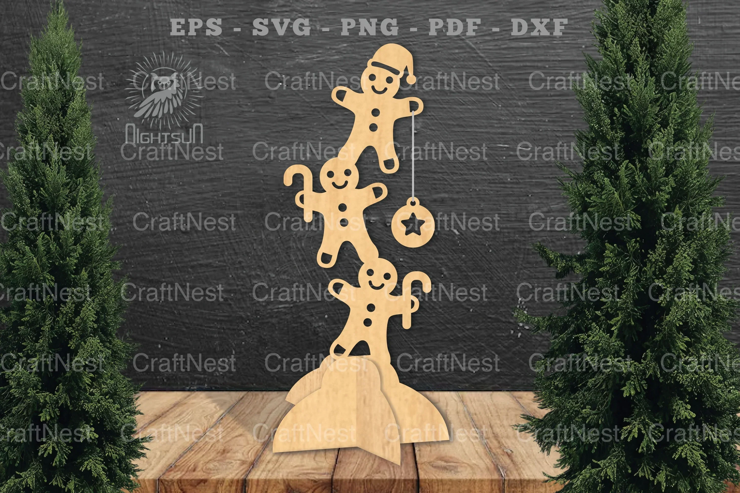 Gingerbread Laser Cut Home Decor Clipart Bundle
