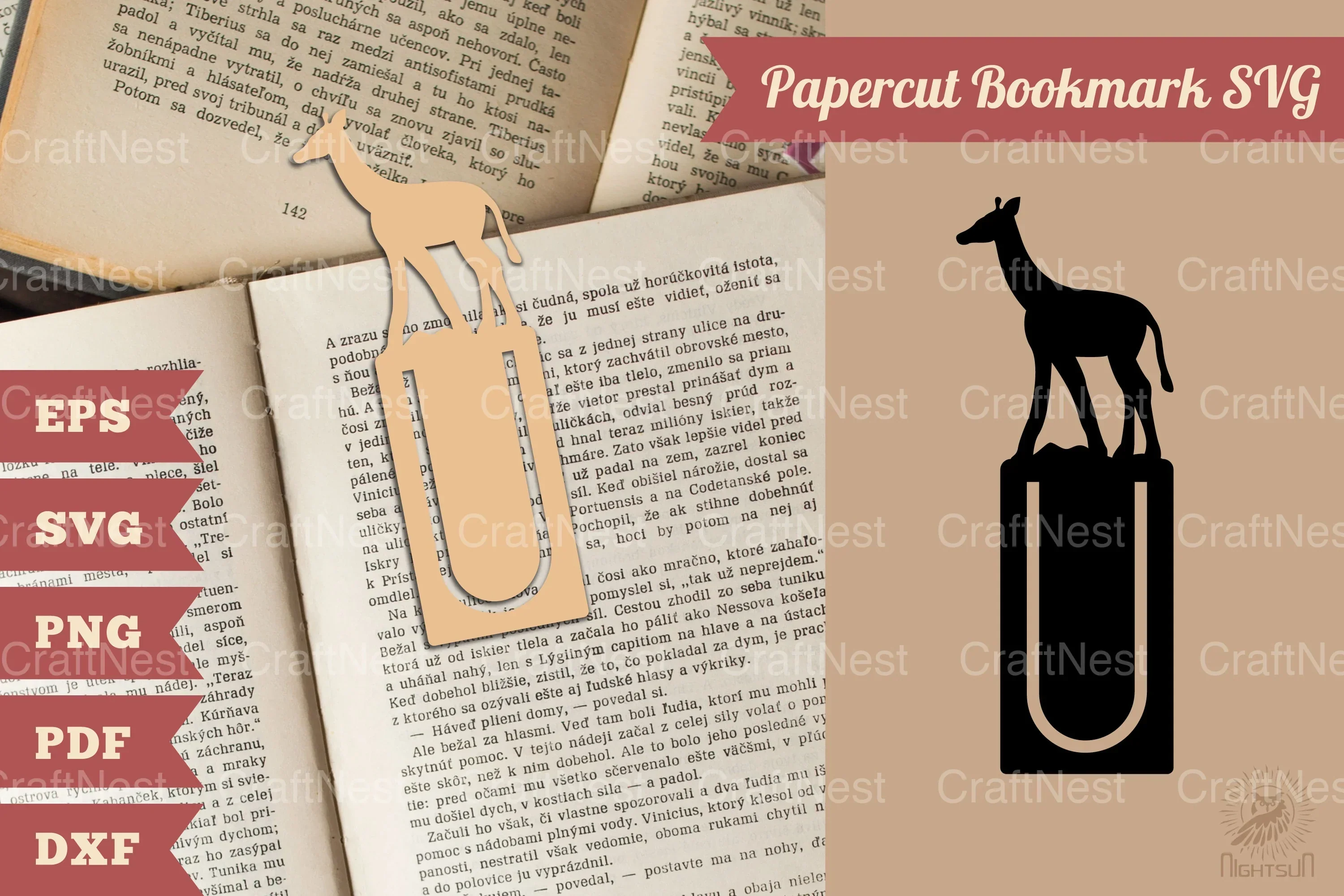 Giraffe Papercut Bookmark SVG Bundle