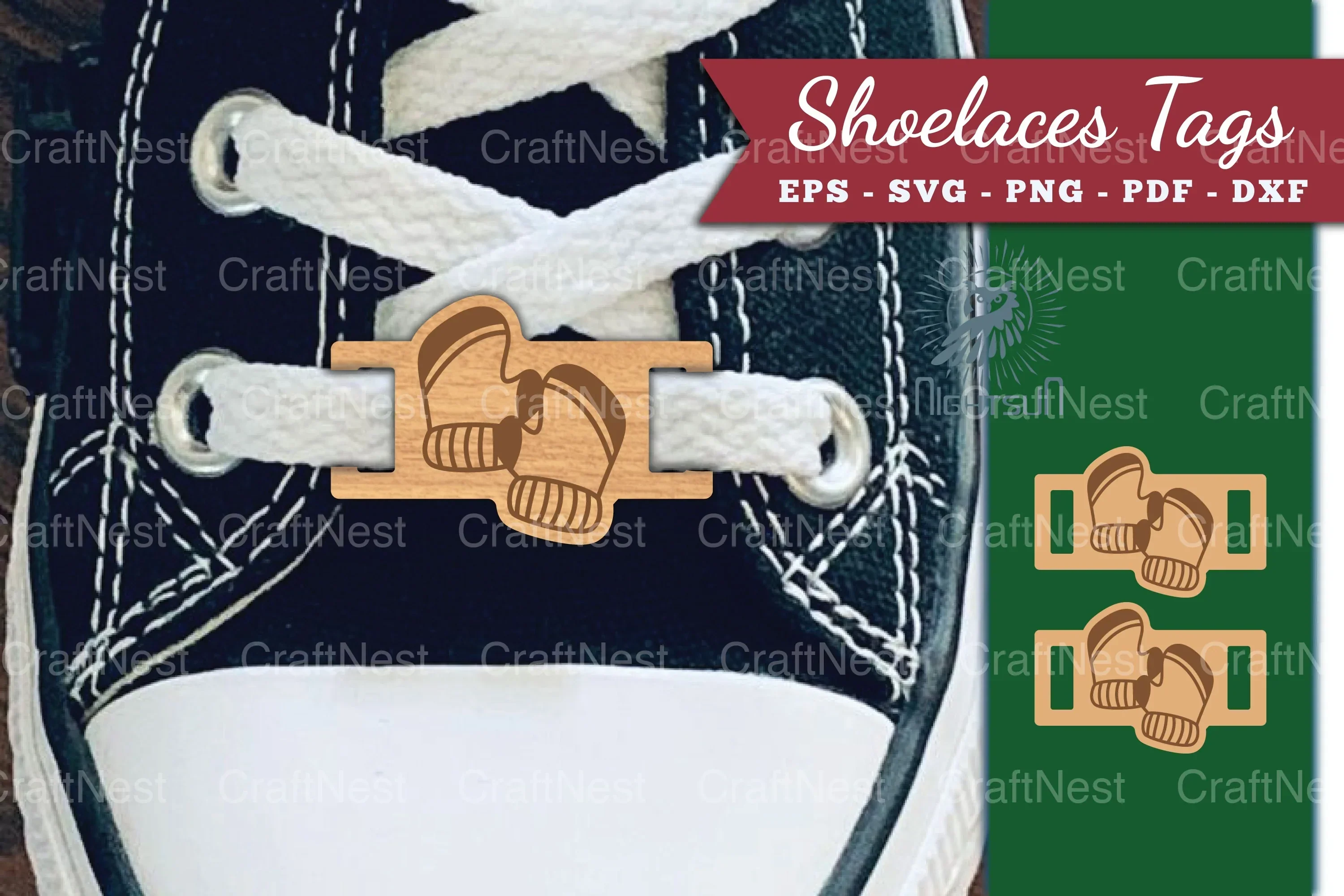 Gloves Shoelaces Tags Laser Cut Clipart Bundle