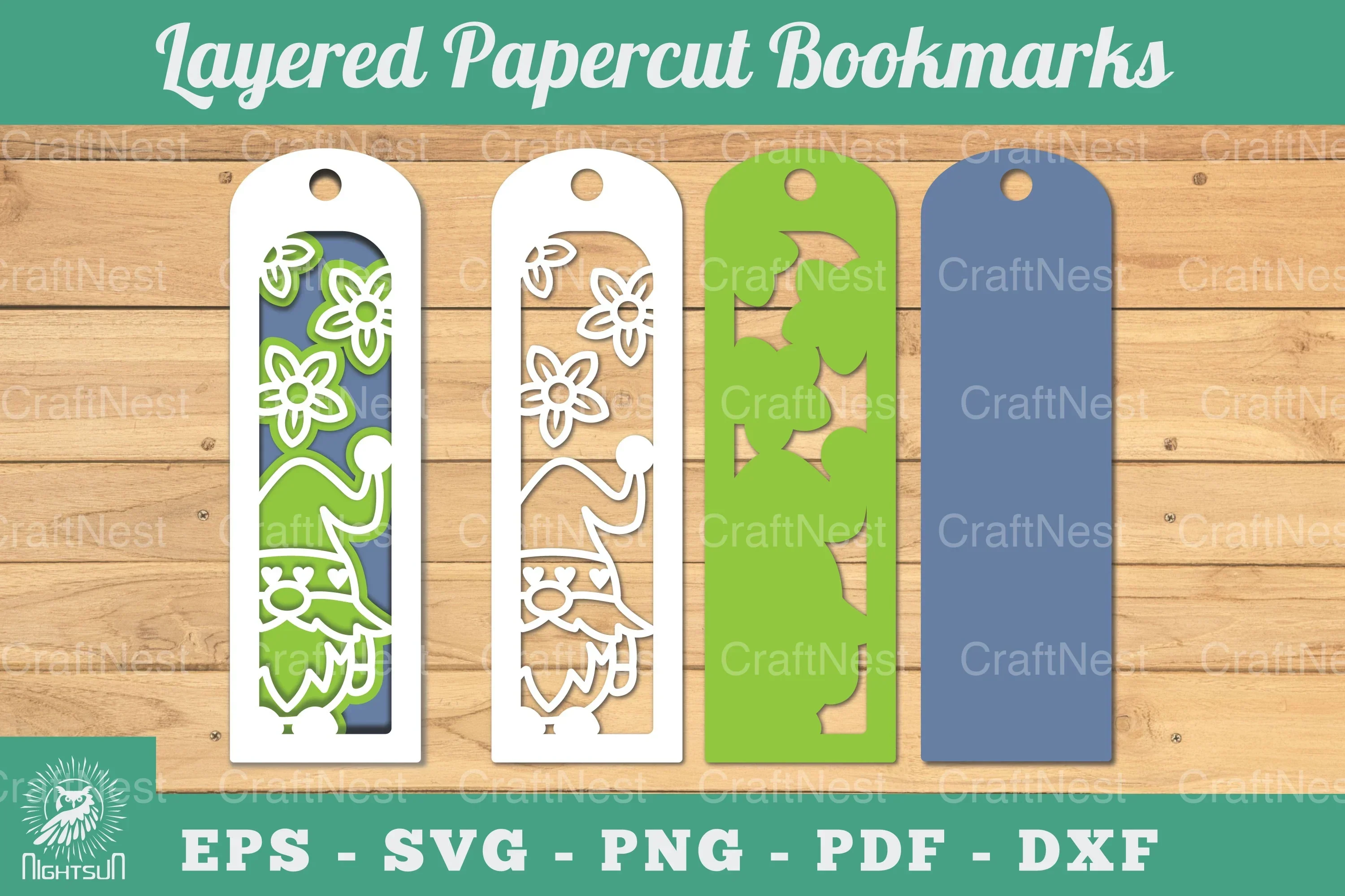 Gnome Papercut Bookmark SVG Bundle