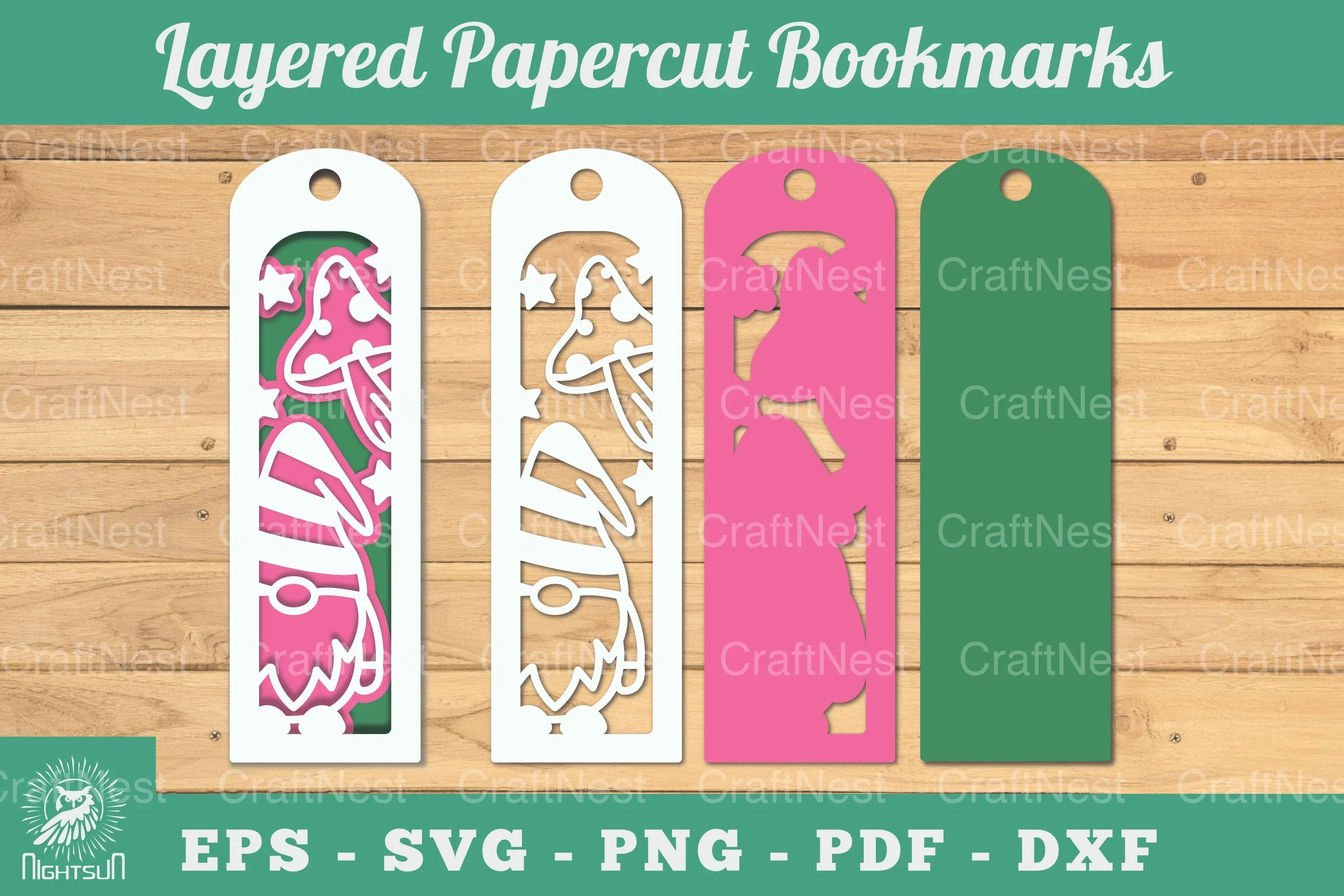 Gnome Papercut Bookmark SVG Bundle