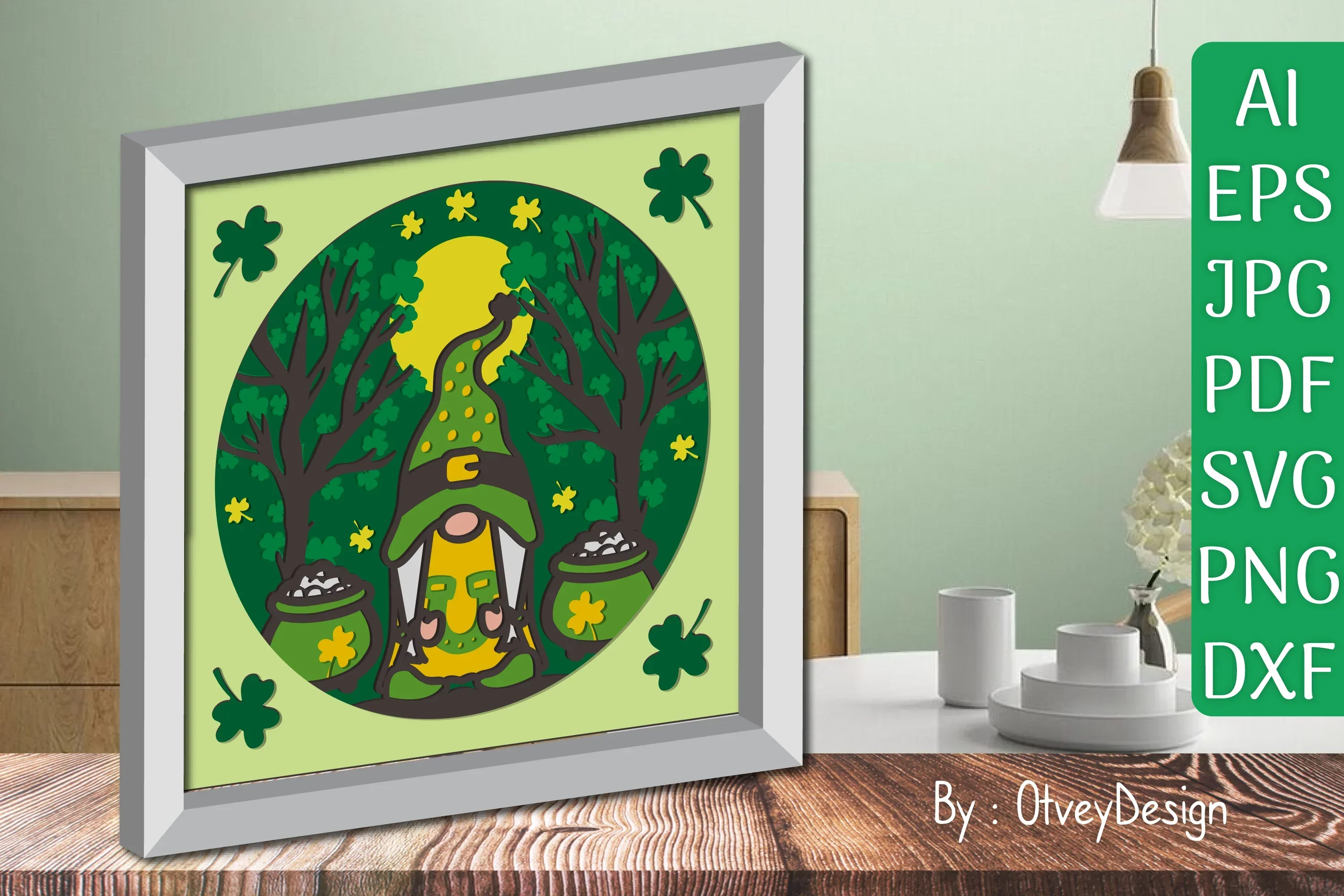 Gnome St. Patrick's Day Shadow Box SVG Bundle - Image 2