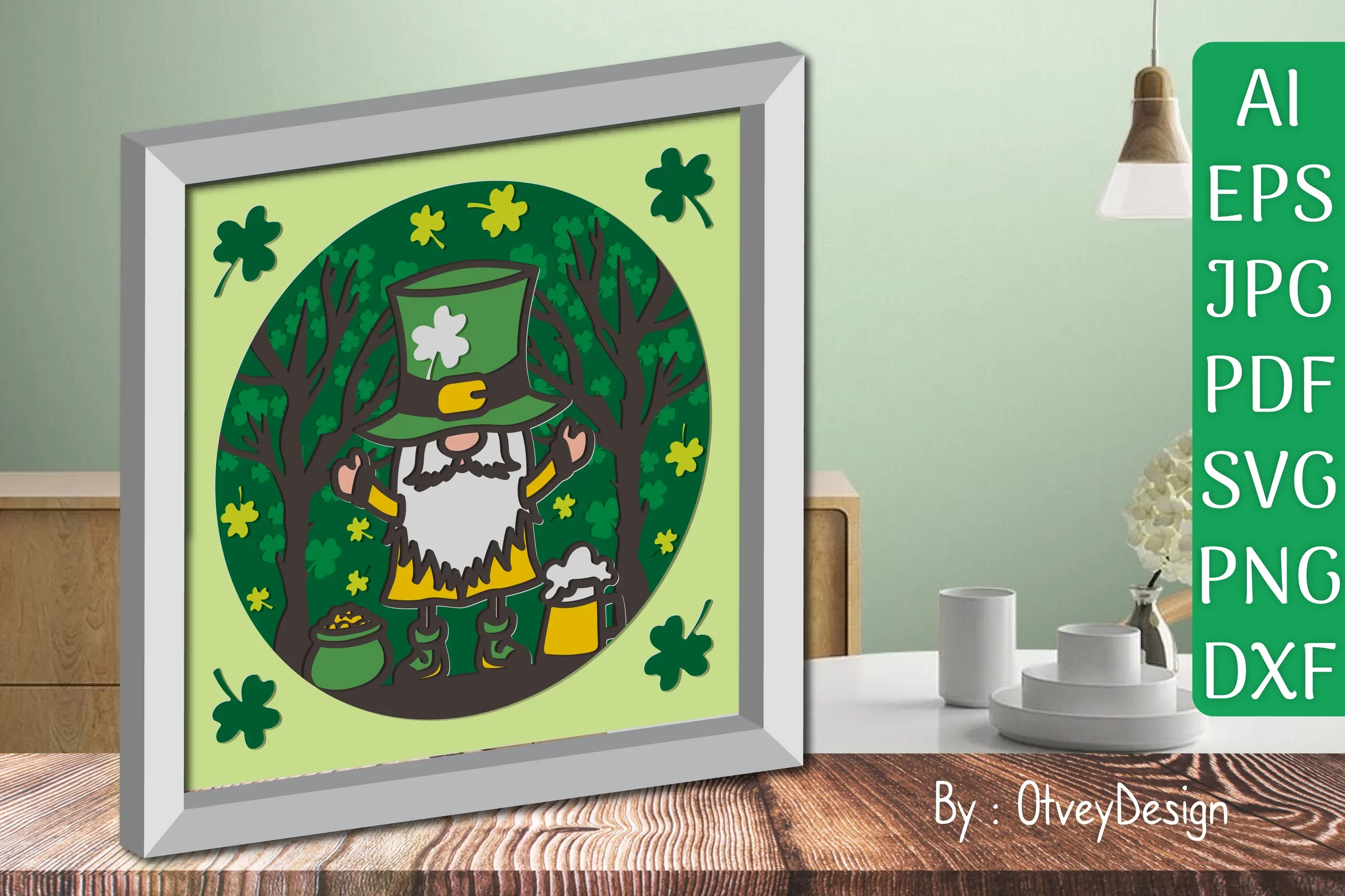 Gnome St. Patrick's Day Shadow Box SVG Bundle - Image 2