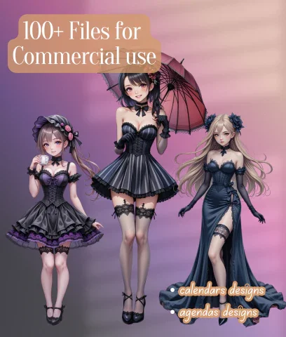 Gothic Lolita SVG Bundle - Image 10