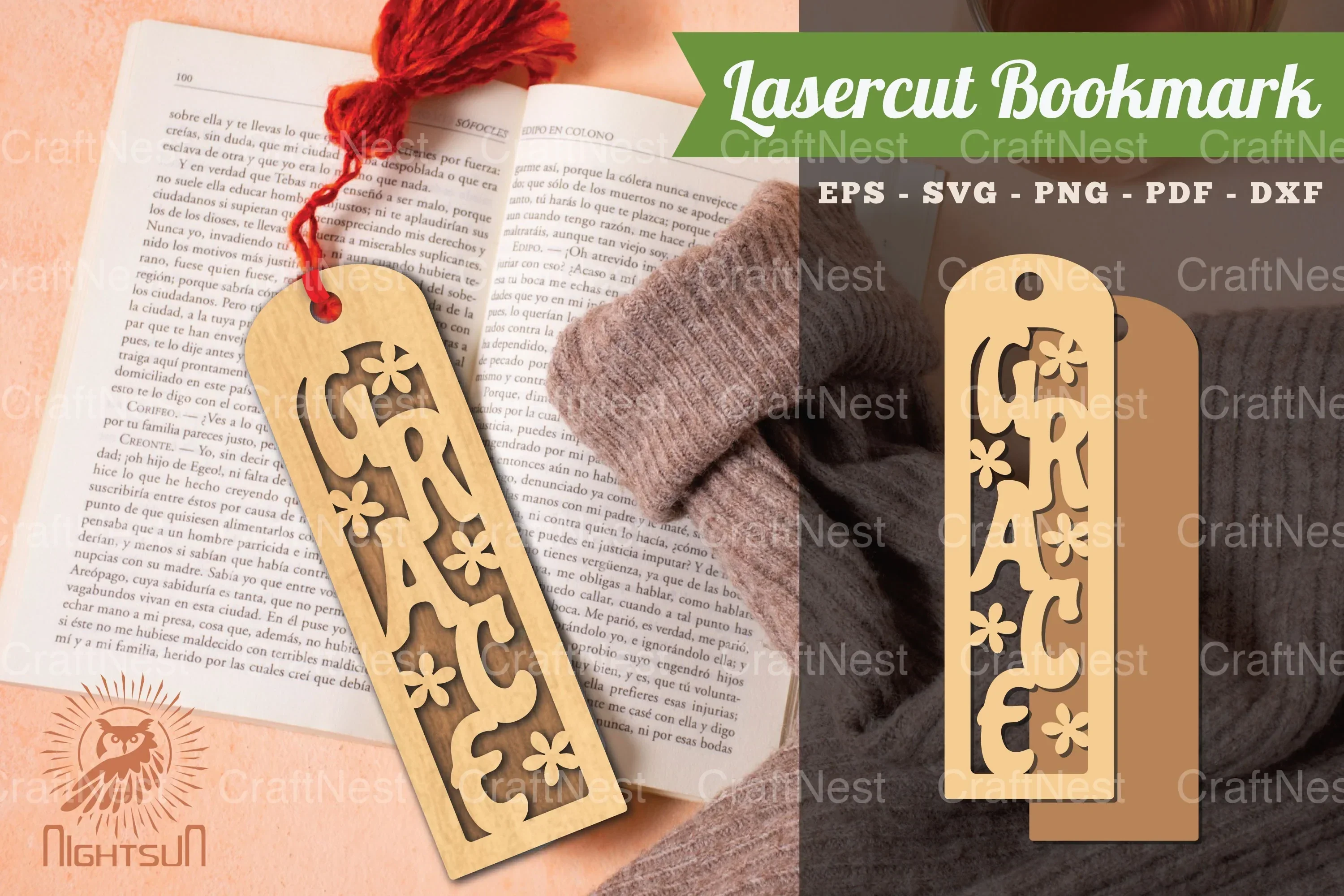 Grace Laser Cut Bookmark Design Bundle