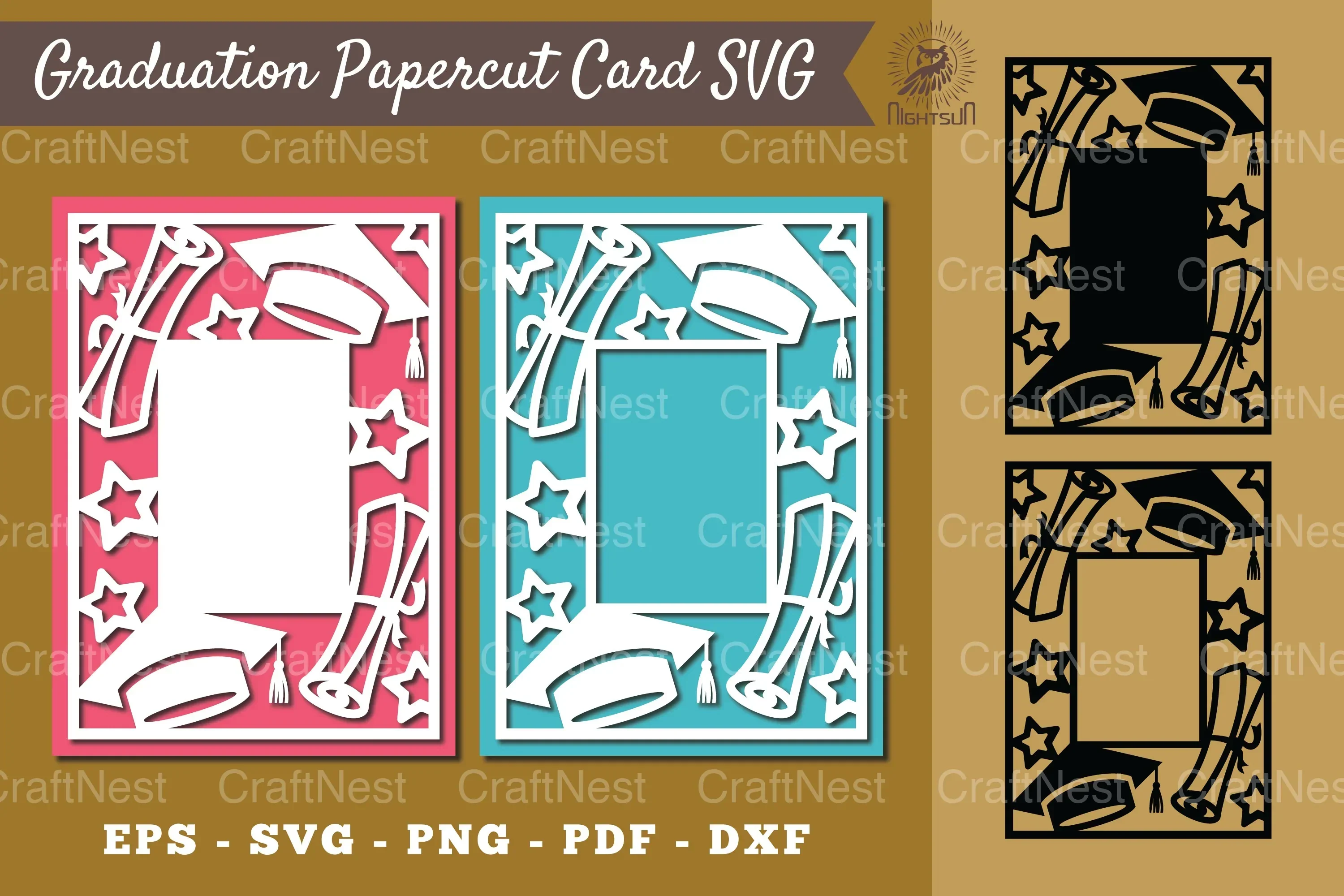 Graduation Papercut Card SVG Bundle