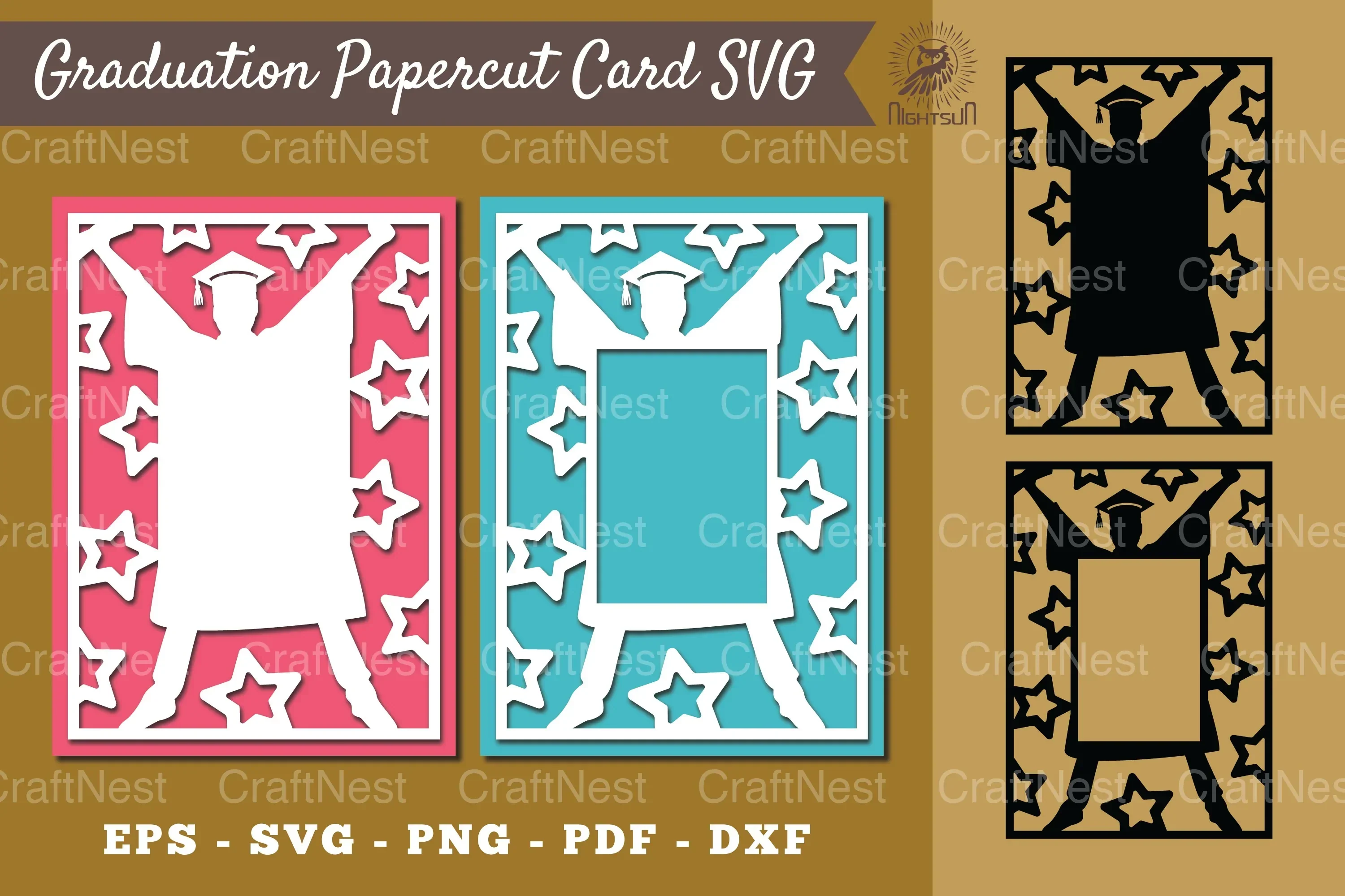 Graduation Papercut Card SVG Bundle