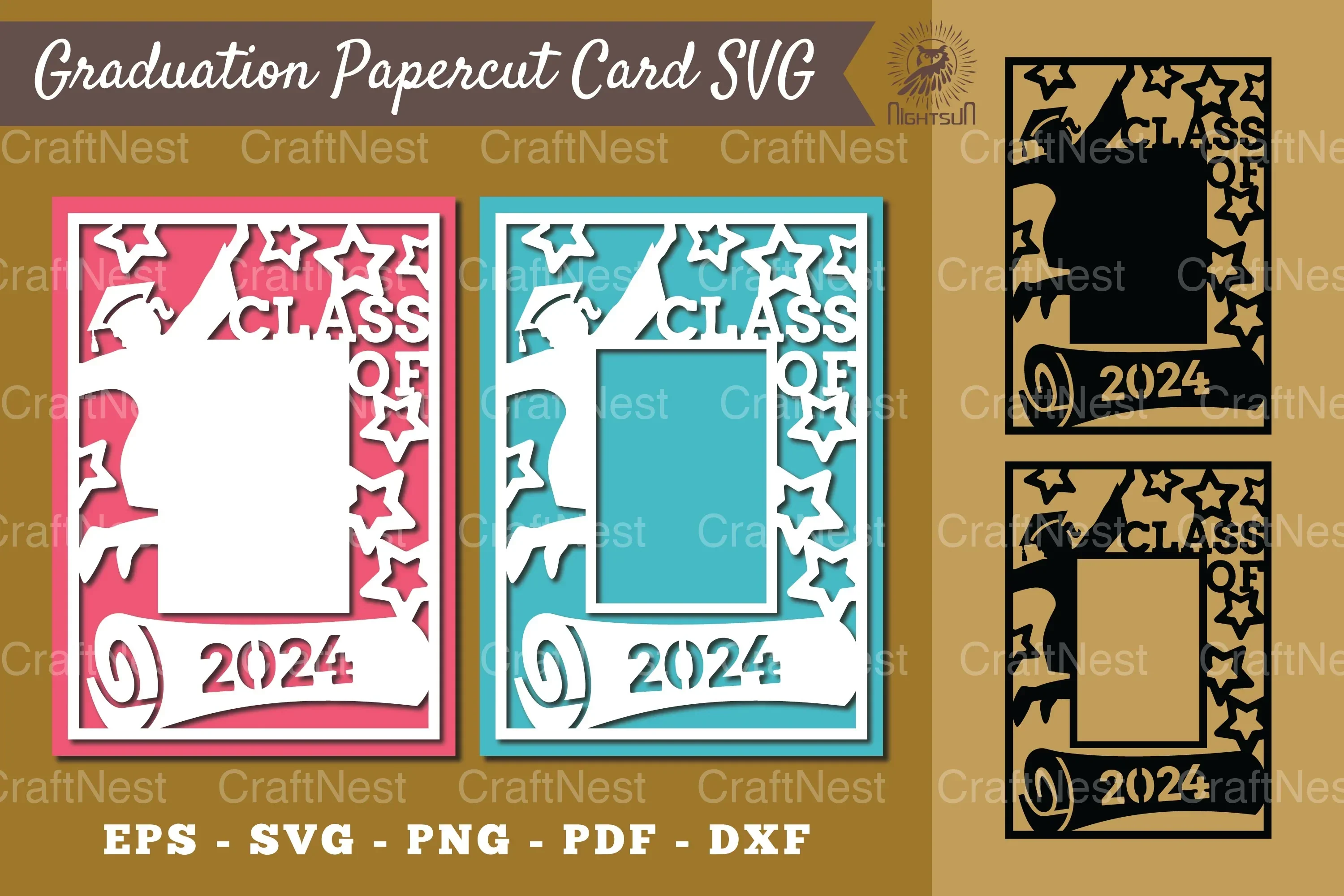 Graduation Papercut Card SVG Bundle