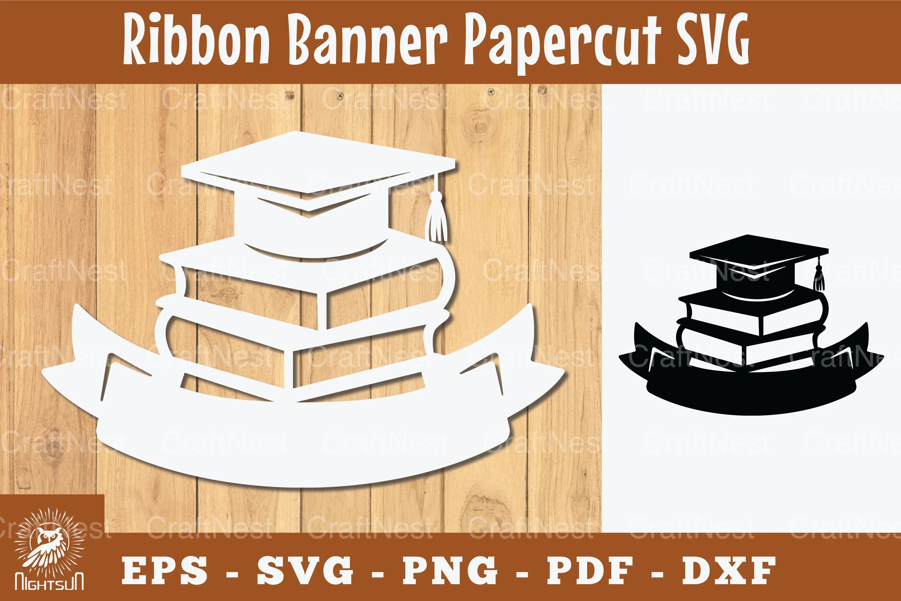 Graduation Ribbon Banner Papercut SVG Bundle