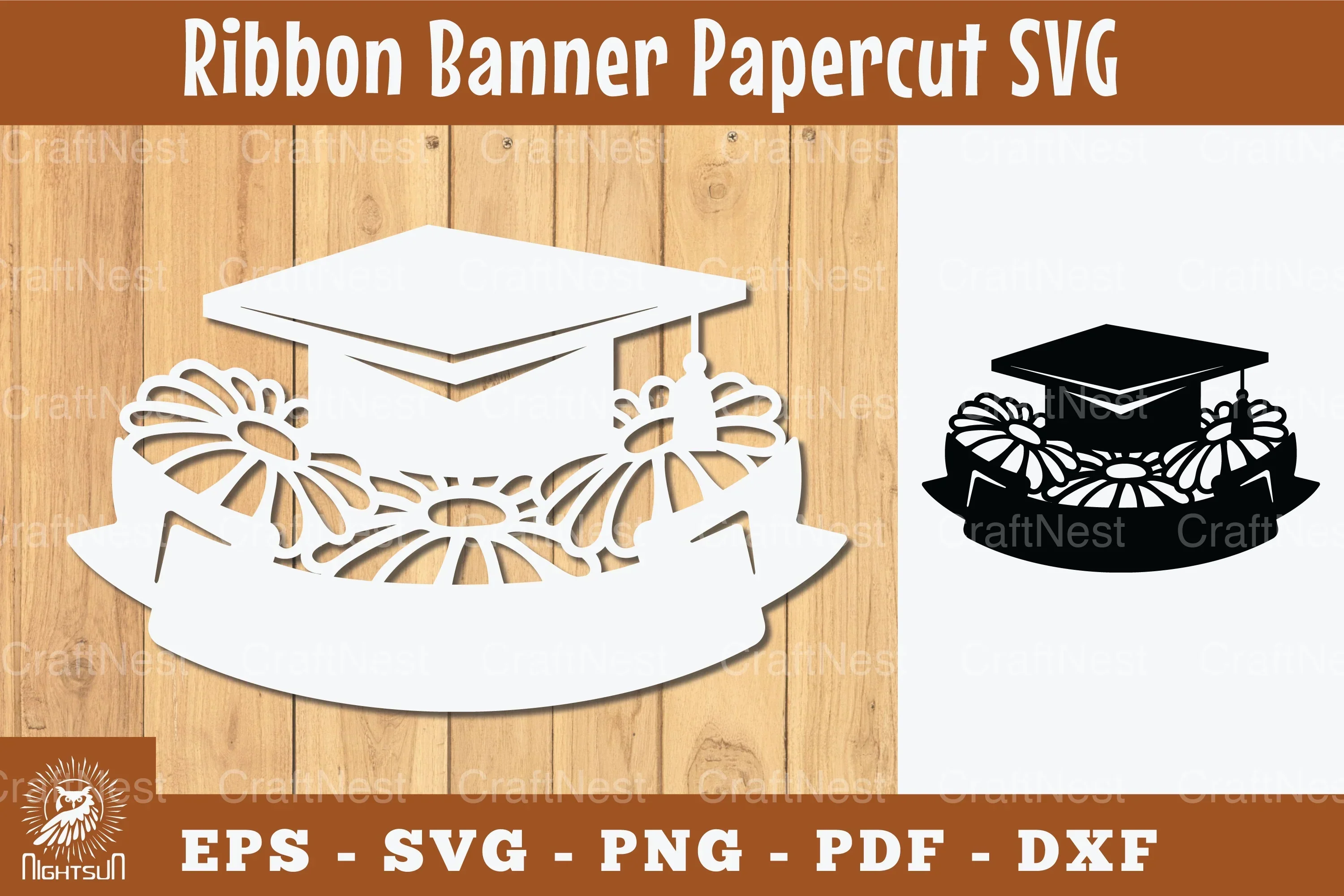 Graduation Ribbon Banner Papercut SVG Bundle