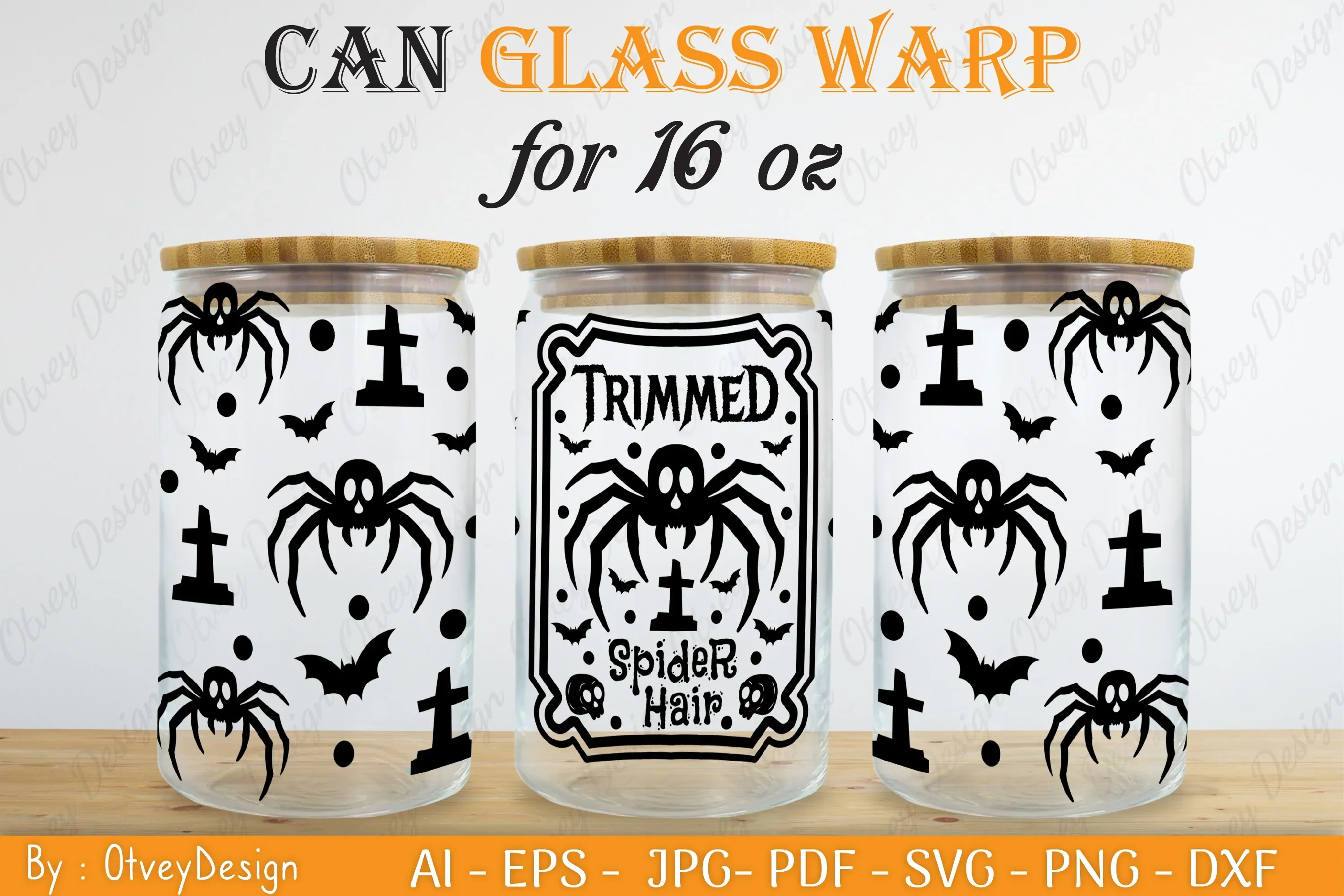 Halloween 16 oz Can Glass Wrap SVG Bundle - Image 2