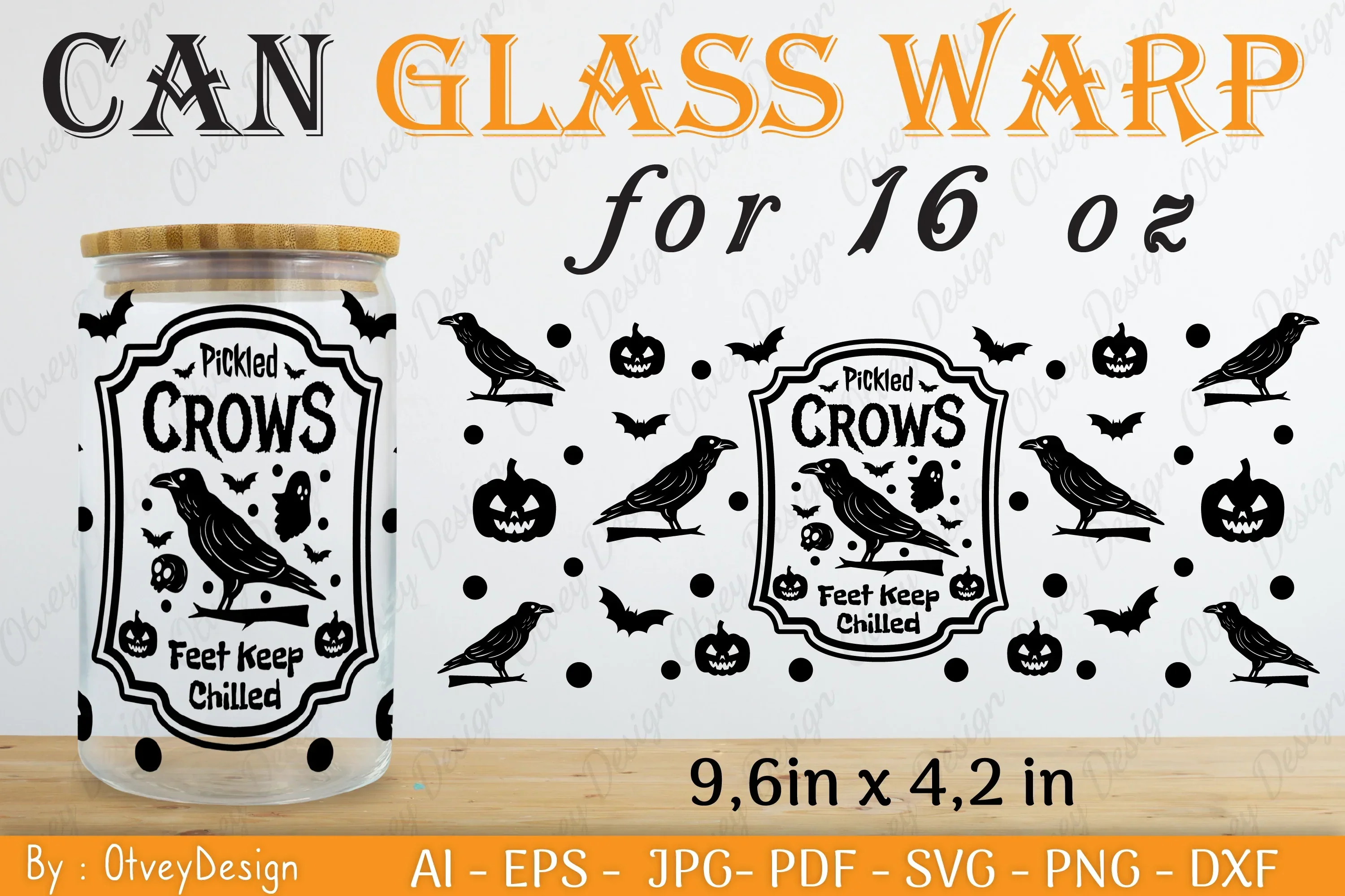 Halloween 16 oz Can Glass Wrap SVG Bundle