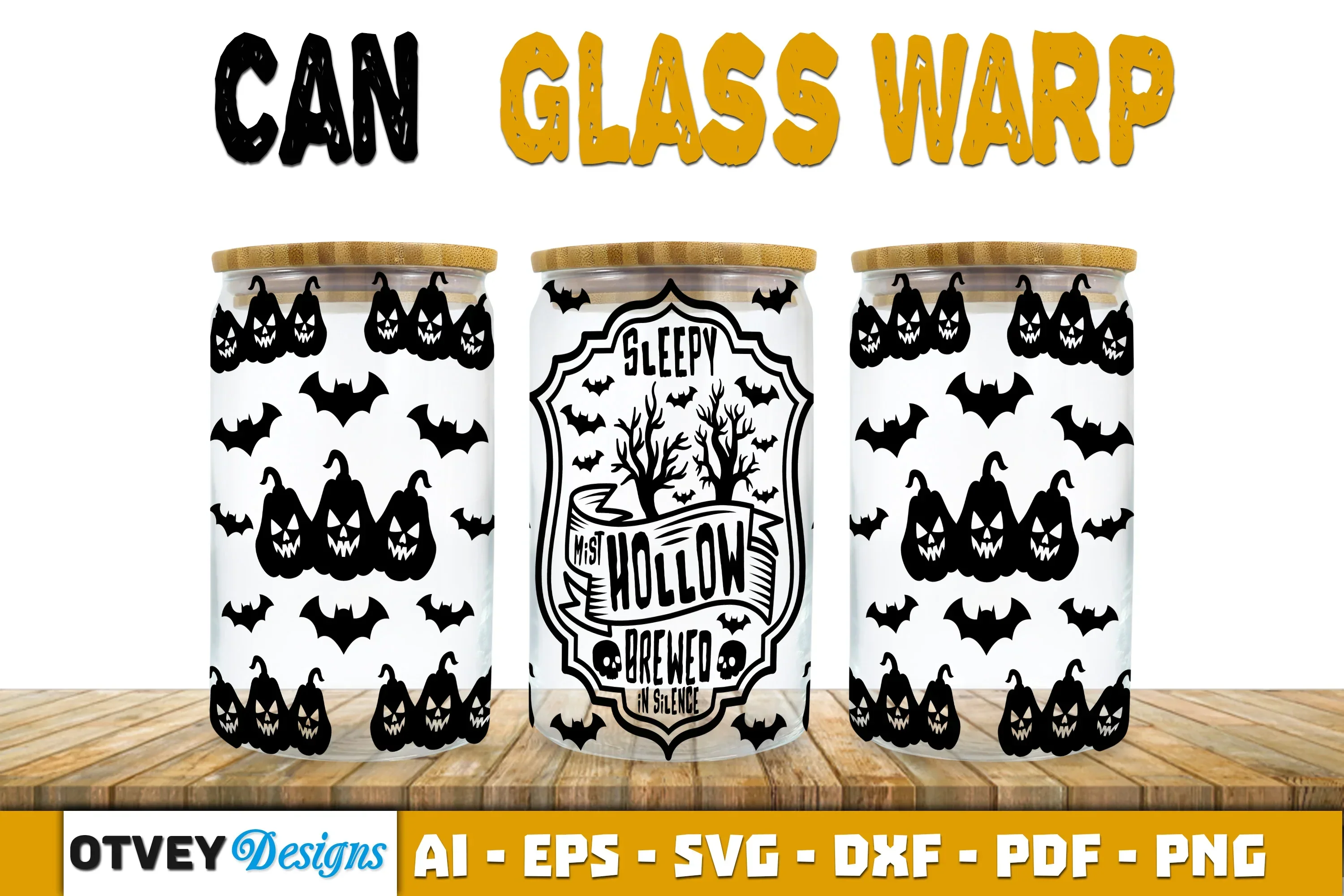 Halloween 16 oz Can Glass Wrap SVG Bundle - Image 2