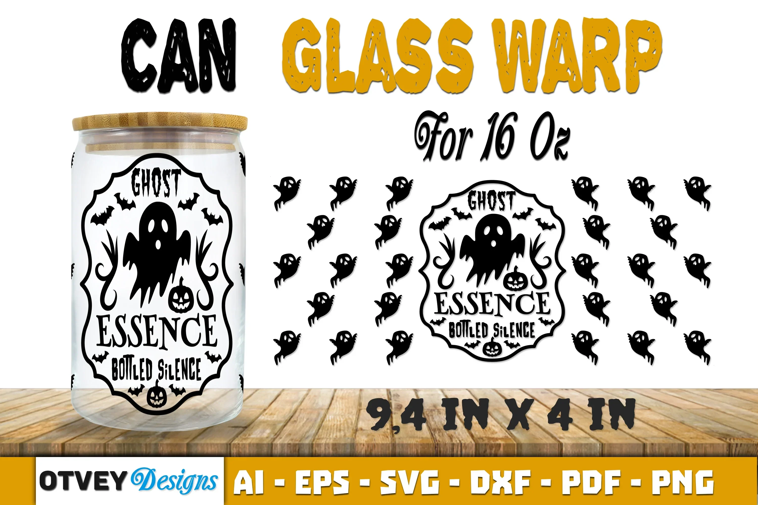 Halloween 16 oz Can Glass Wrap SVG Bundle
