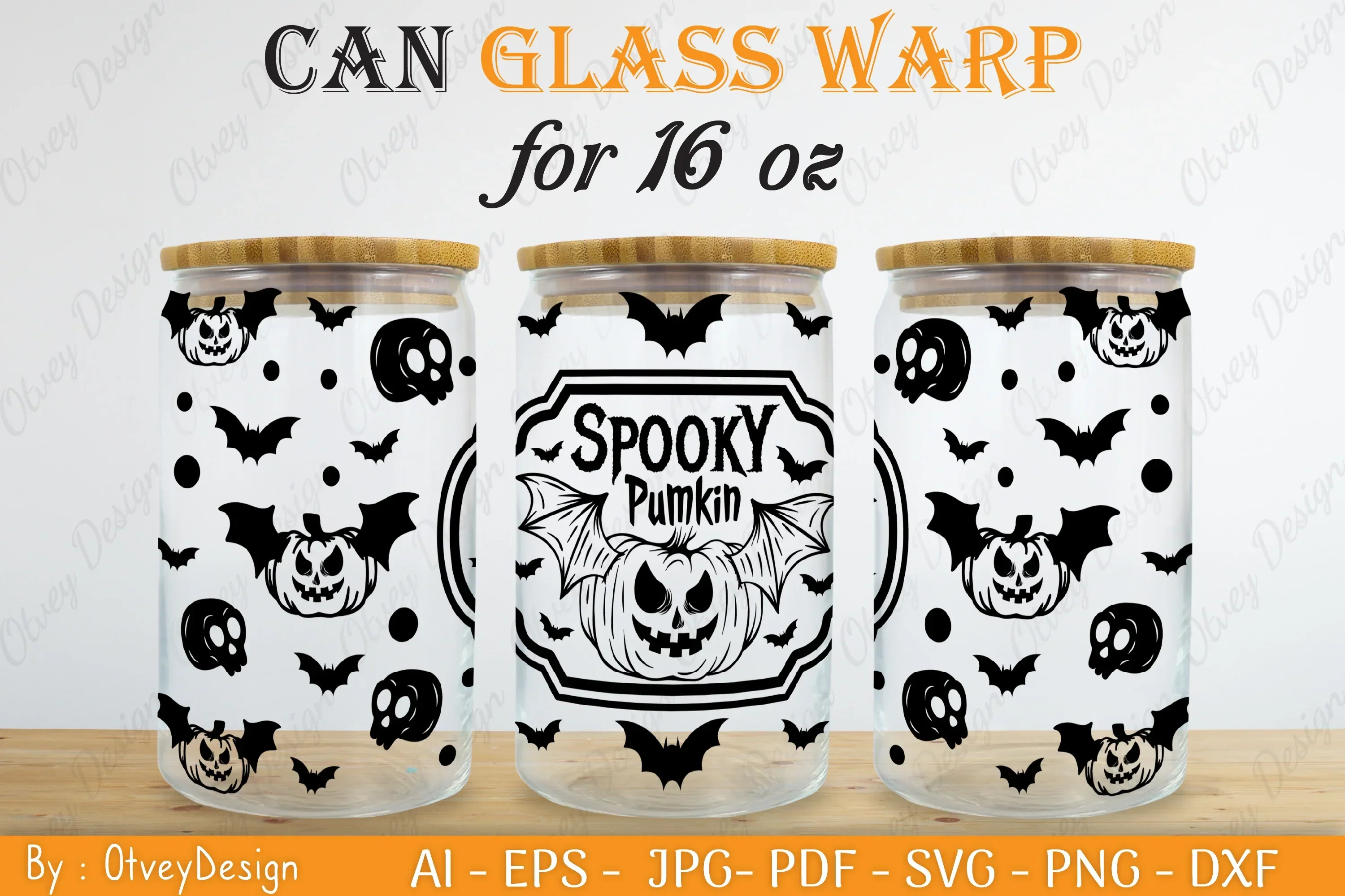 Halloween 16 oz Can Glass Wrap SVG Bundle - Image 2