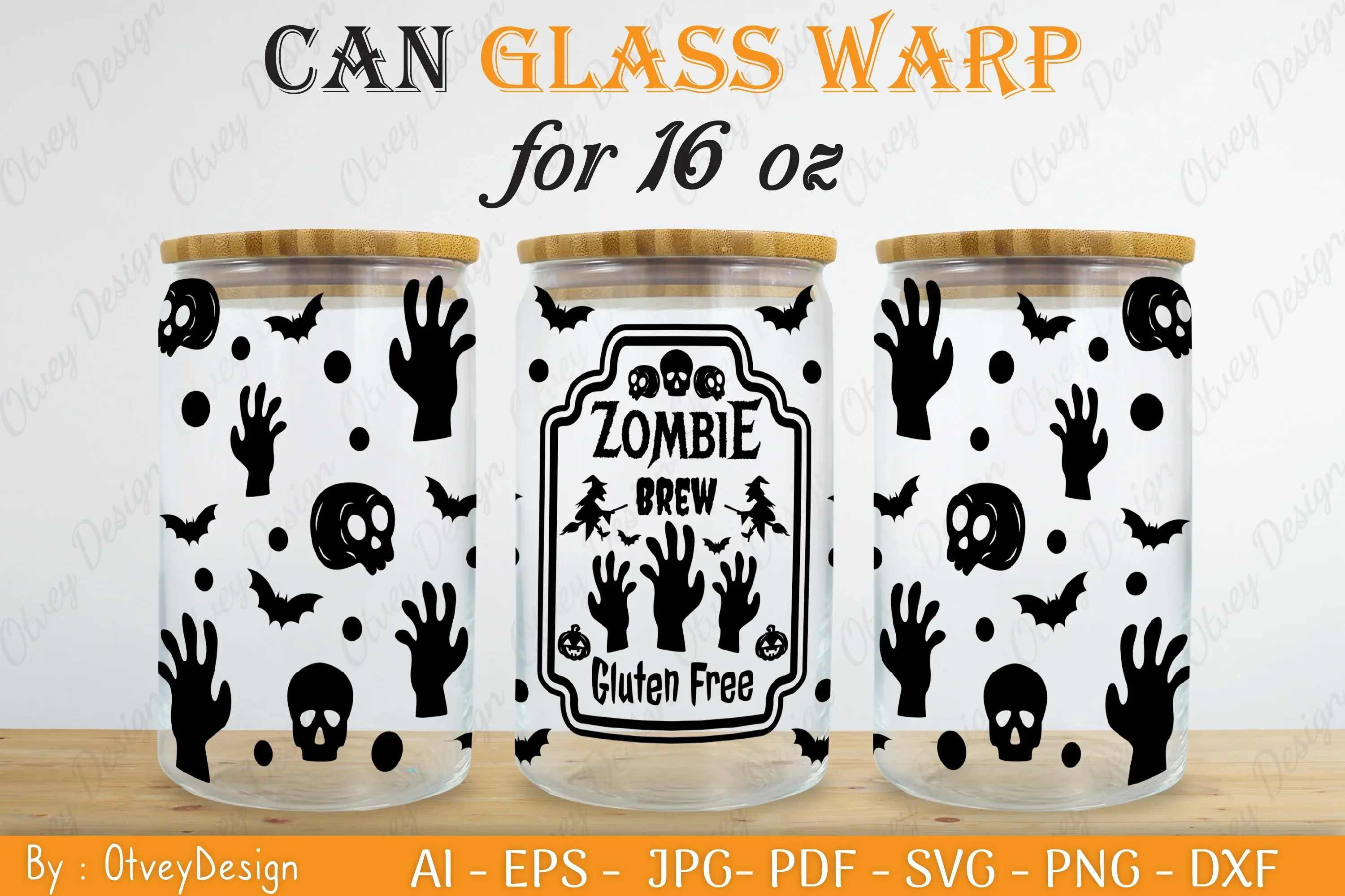 Halloween 16 oz Can Glass Wrap SVG Bundle - Image 2