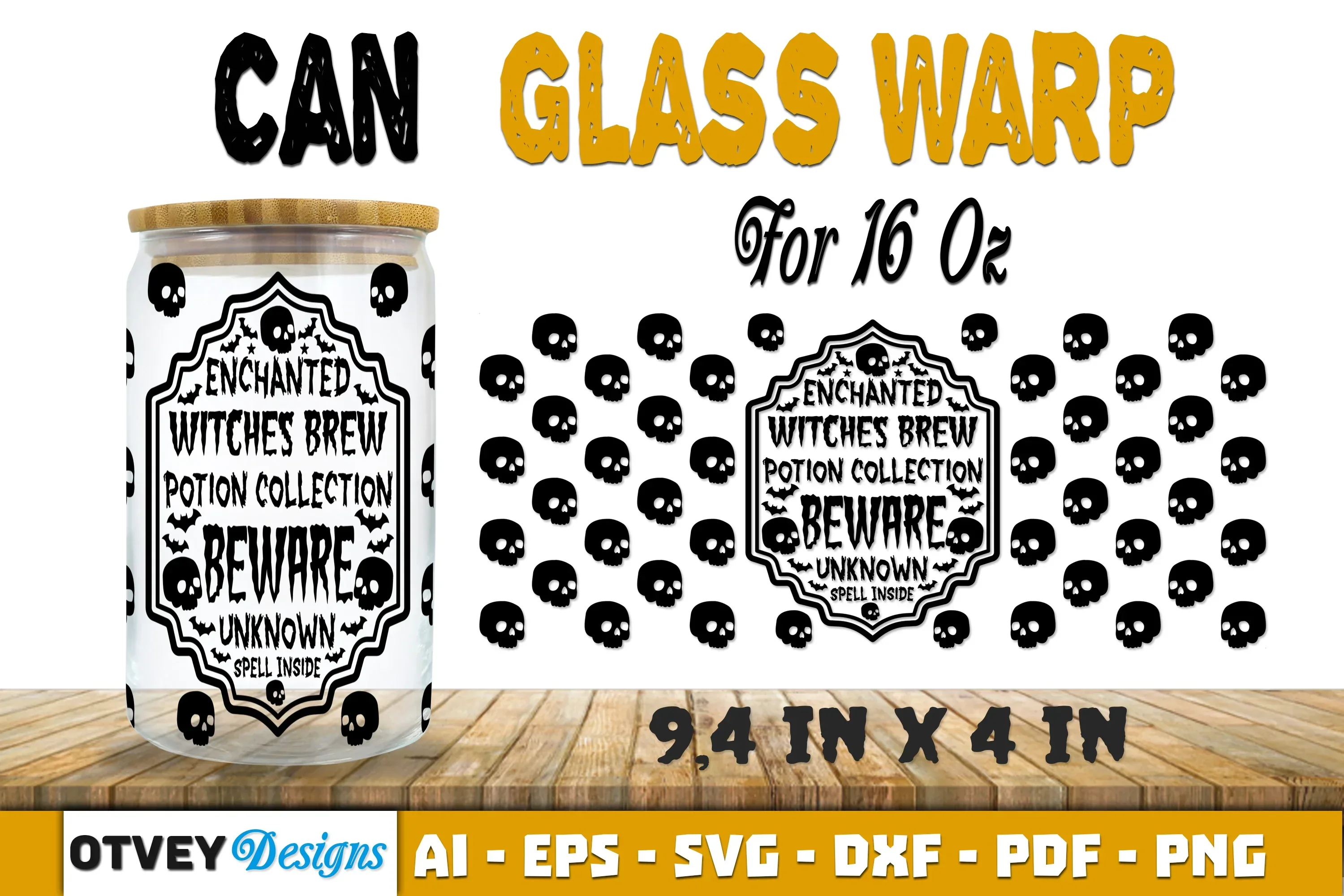 Halloween 16 oz Can Glass Wrap SVG Bundle124
