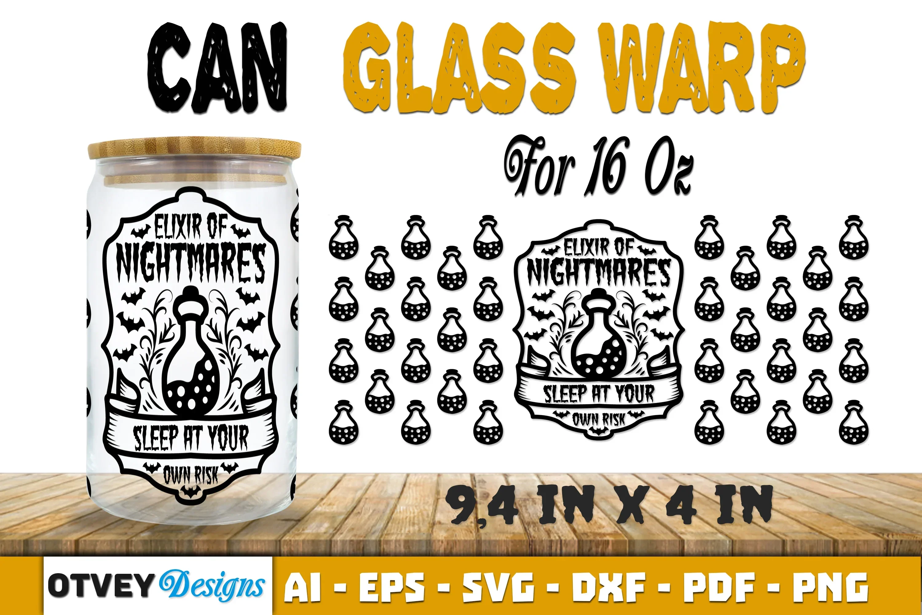 Halloween 16 oz Can Glass Wrap SVG Bundle171