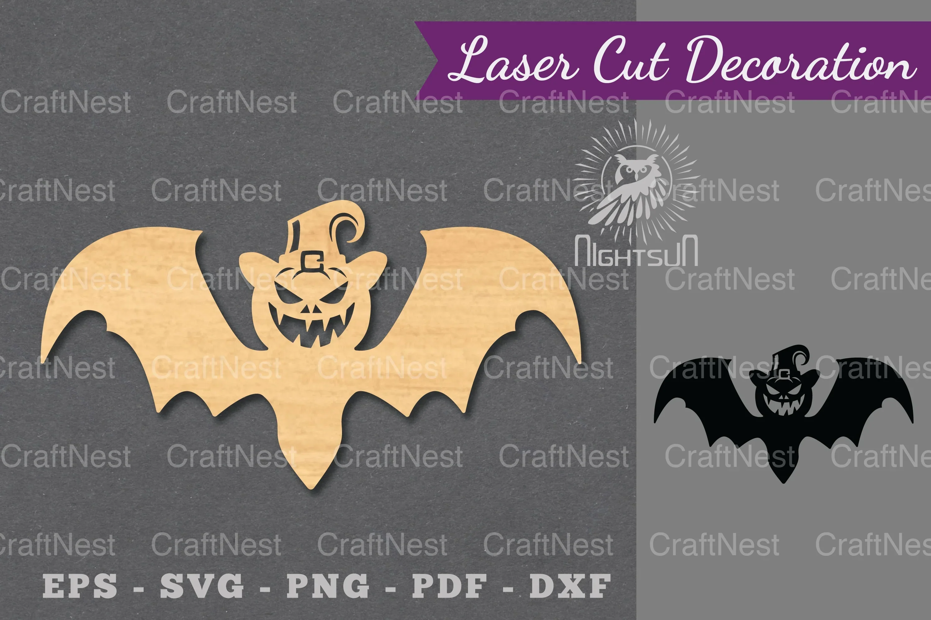 Halloween Bat Laser Cut Decoration Clipart Bundle