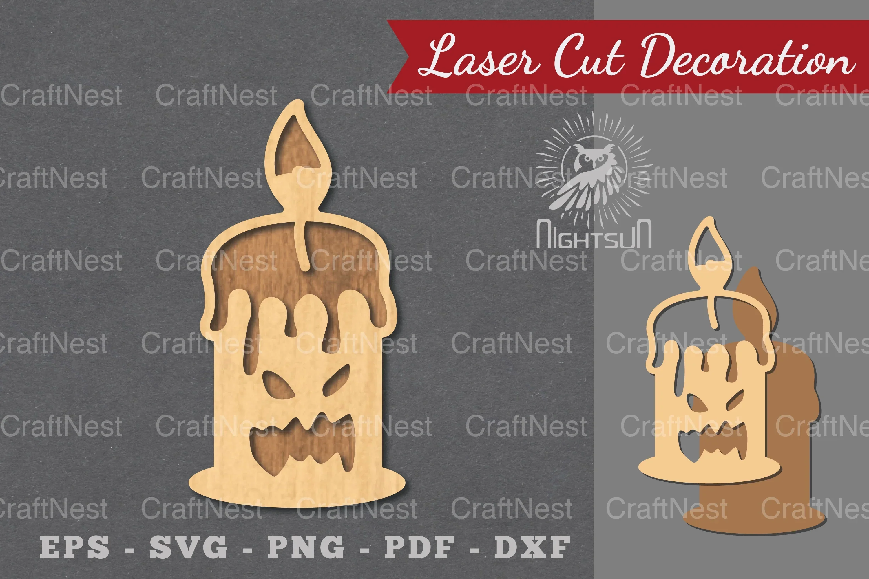 Halloween Candle Laser Cut Decoration Clipart Bundle