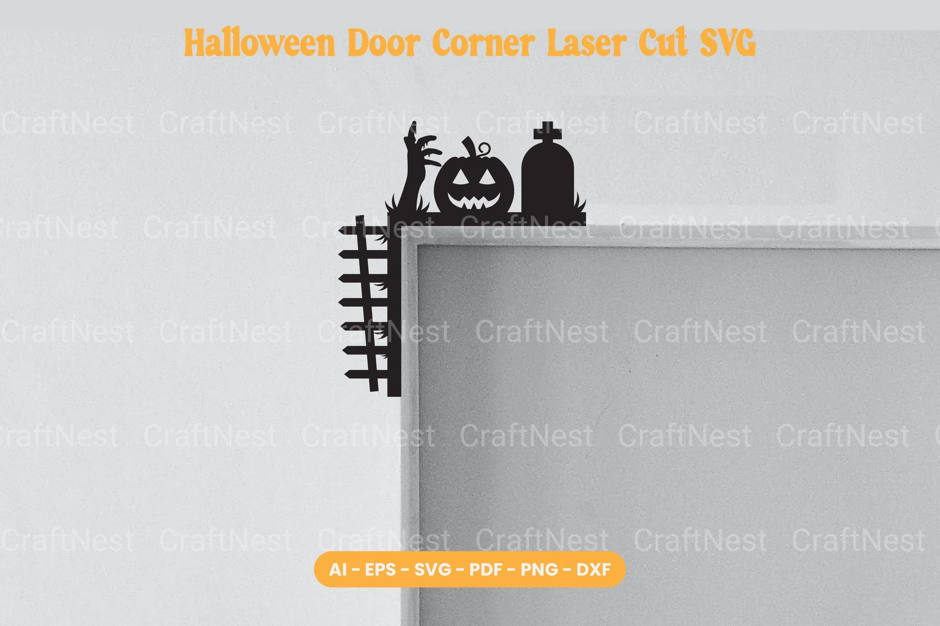 Halloween Door Corner Laser Cut SVG Bundle