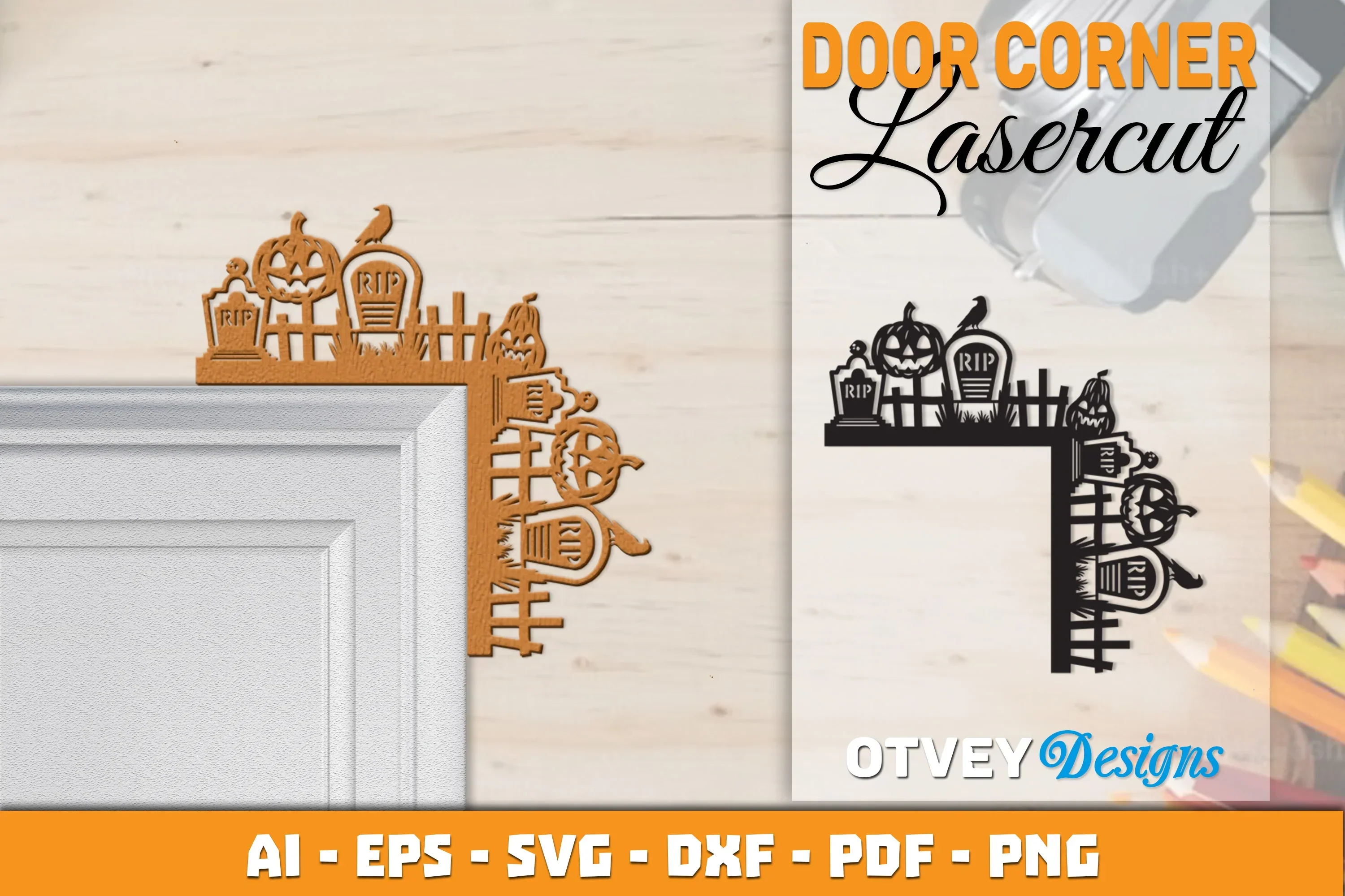 Halloween Door Corner Lasercut SVG Bundle