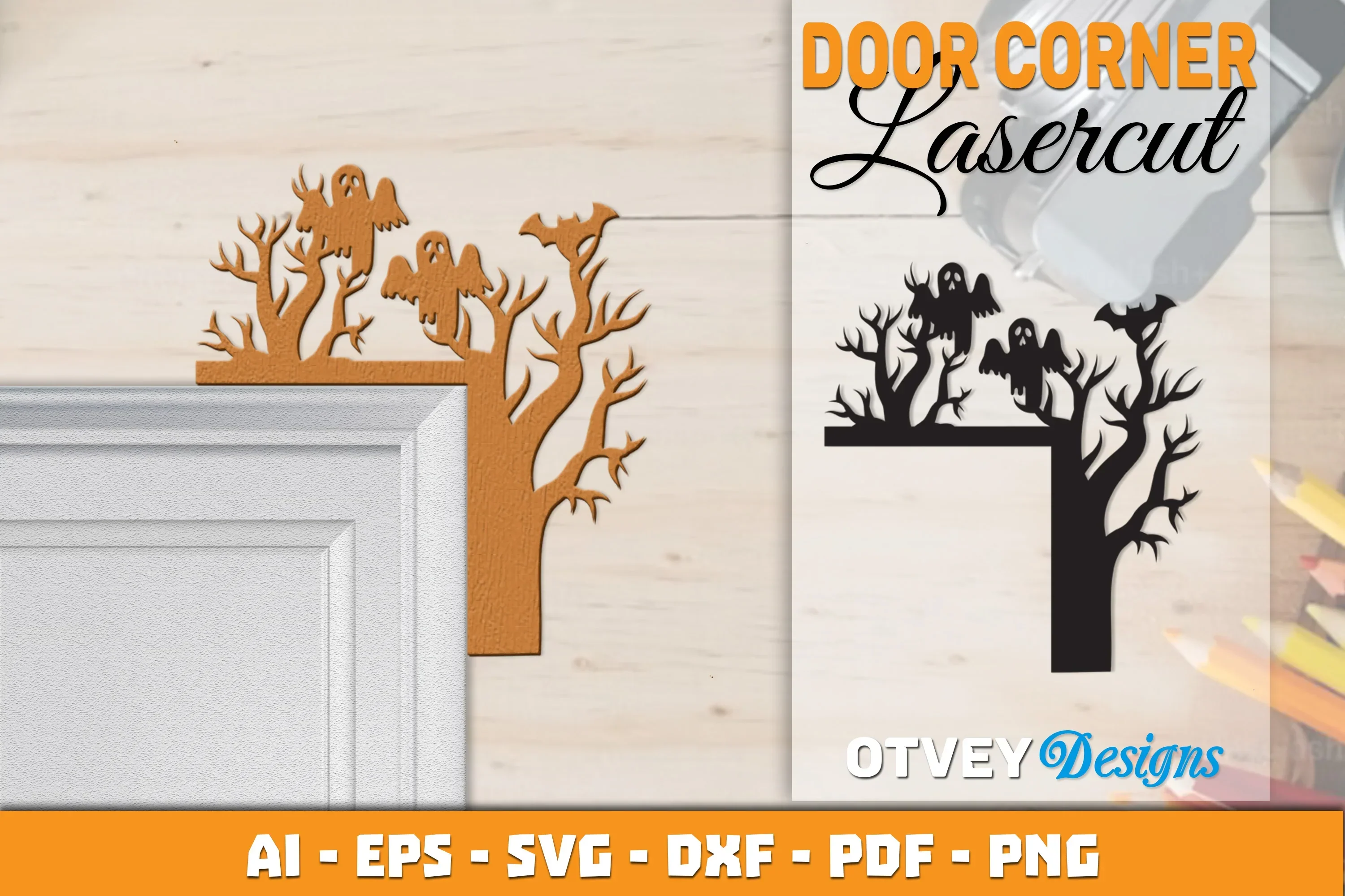 Halloween Door Corner Lasercut SVG Bundle