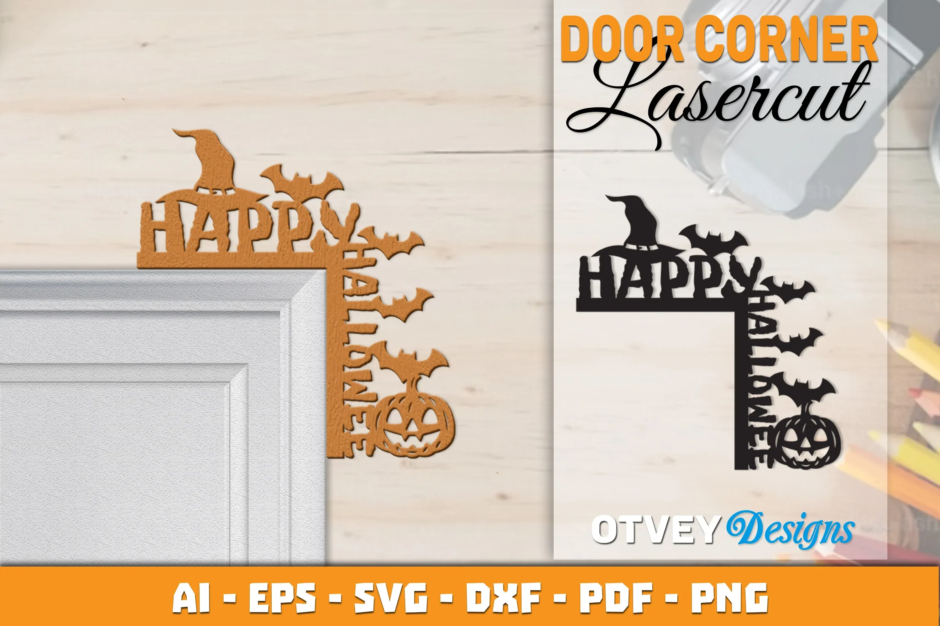 Halloween Door Corner Lasercut SVG Bundle