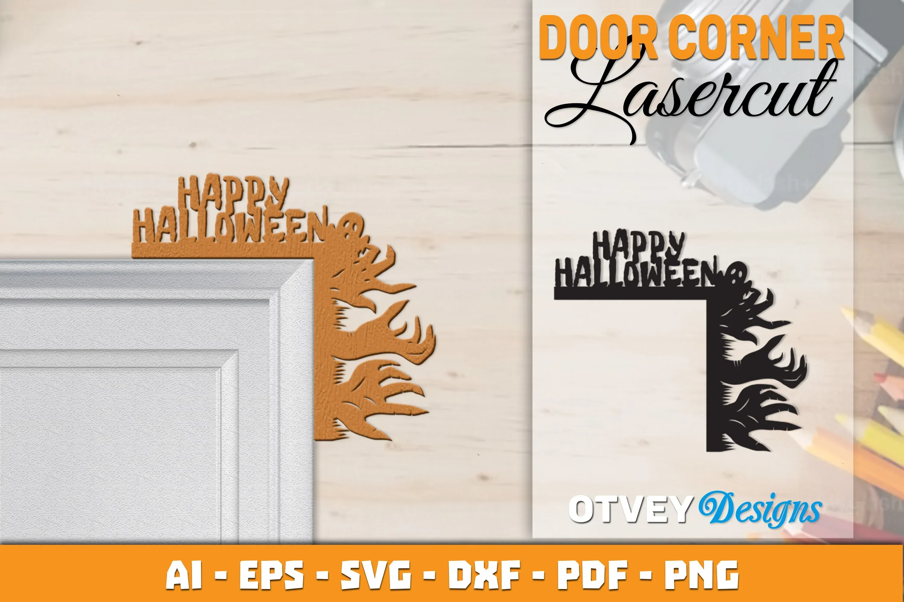 Halloween Door Corner Lasercut SVG Bundle