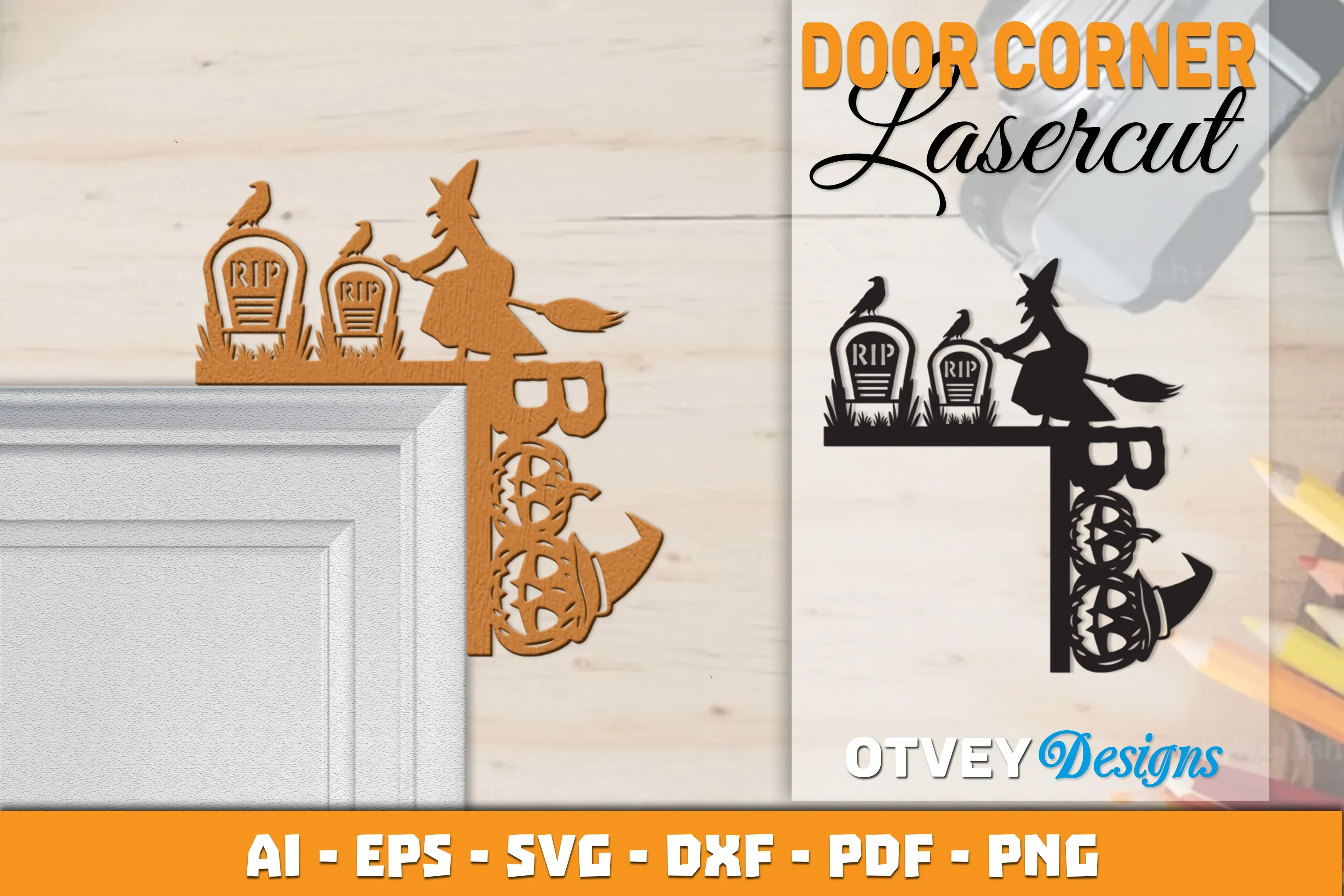 Halloween Door Corner Lasercut SVG Bundle