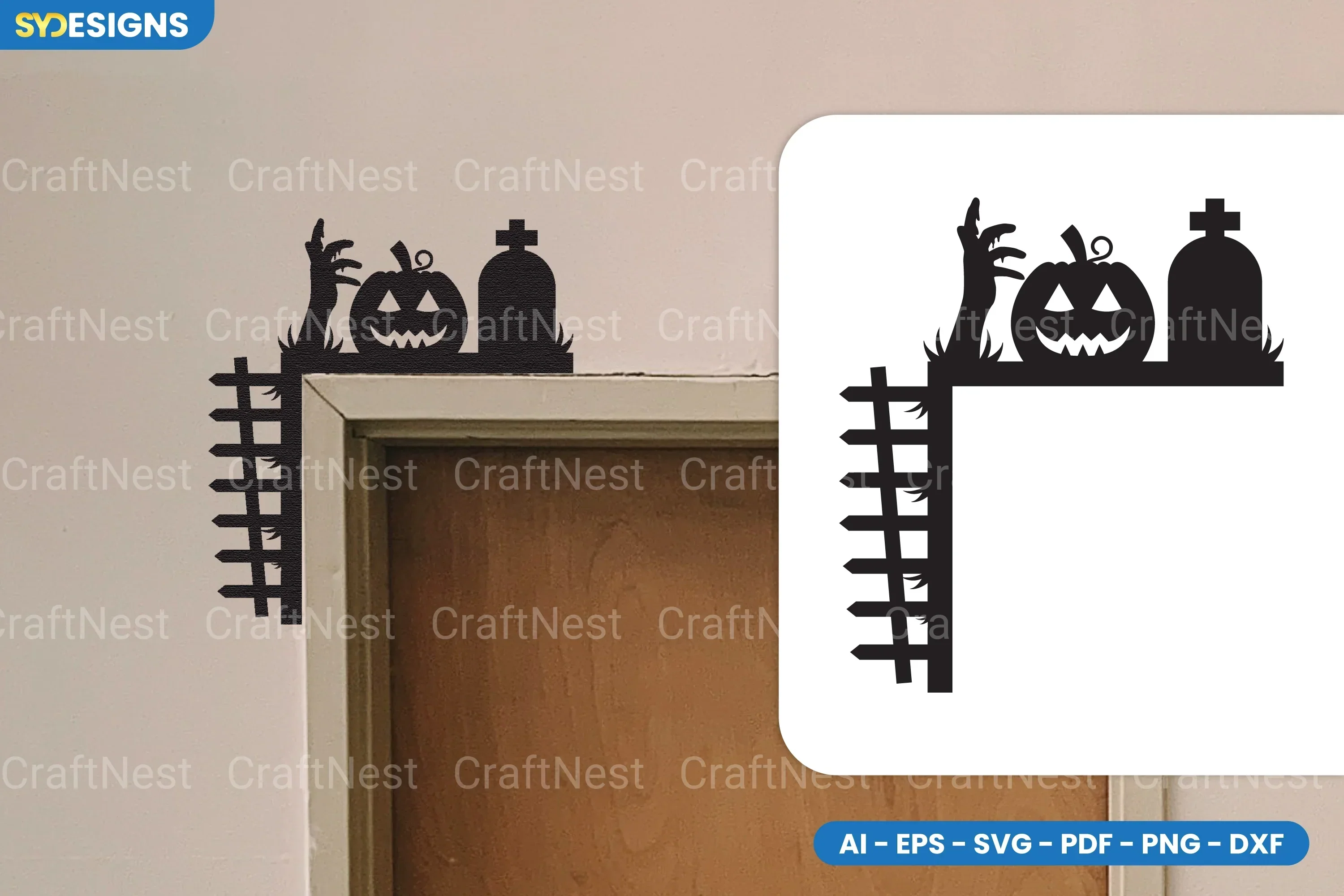 Halloween Door Corner Lasercut SVG Bundle