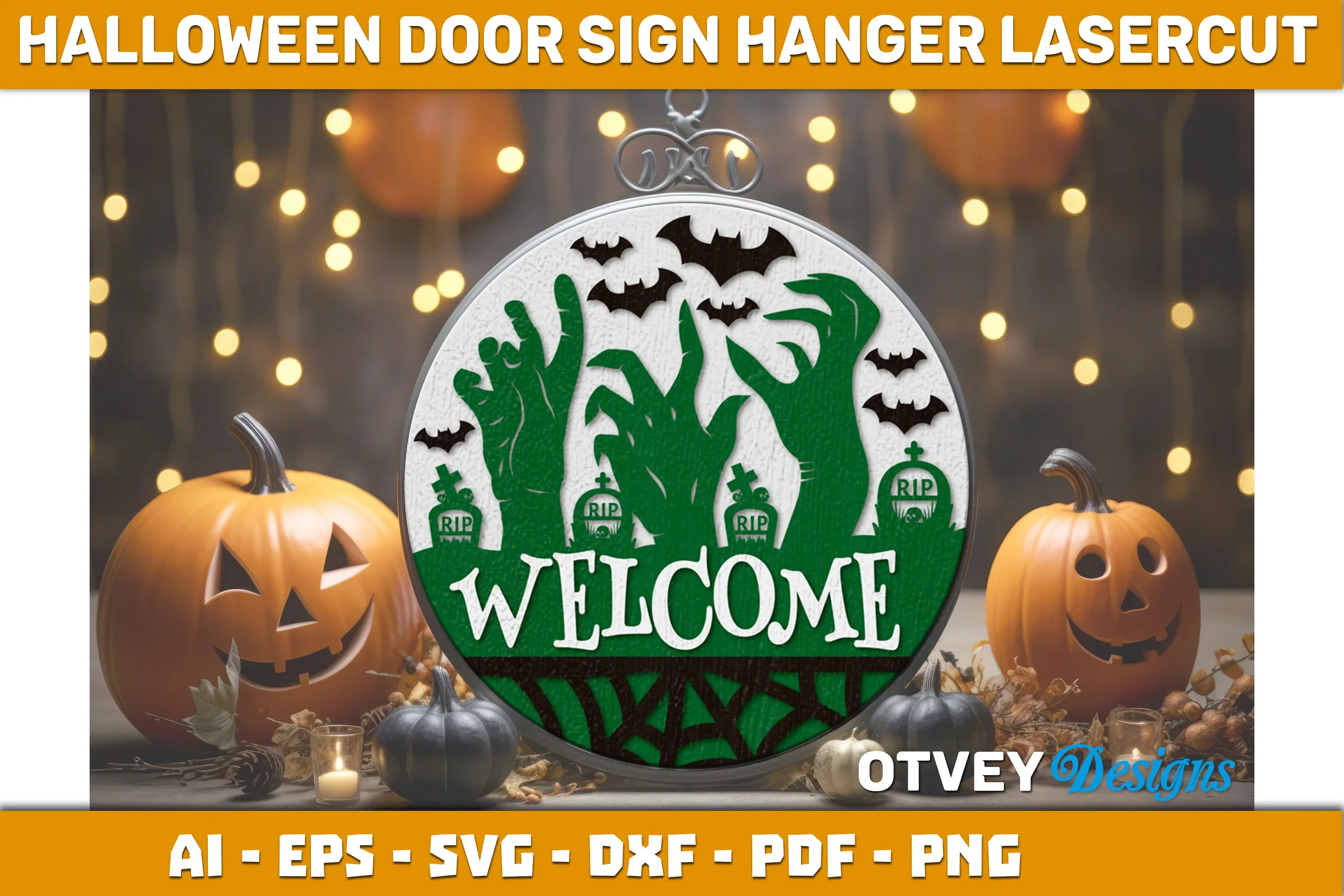 Halloween Door Hanger Sign SVG Bundle