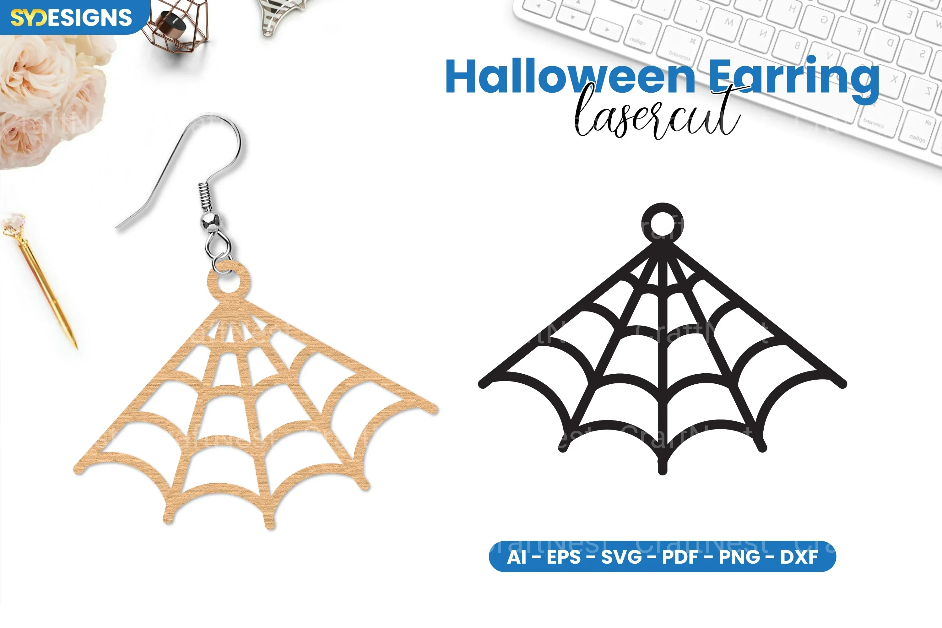 Halloween Earring Lasercut SVG Bundle