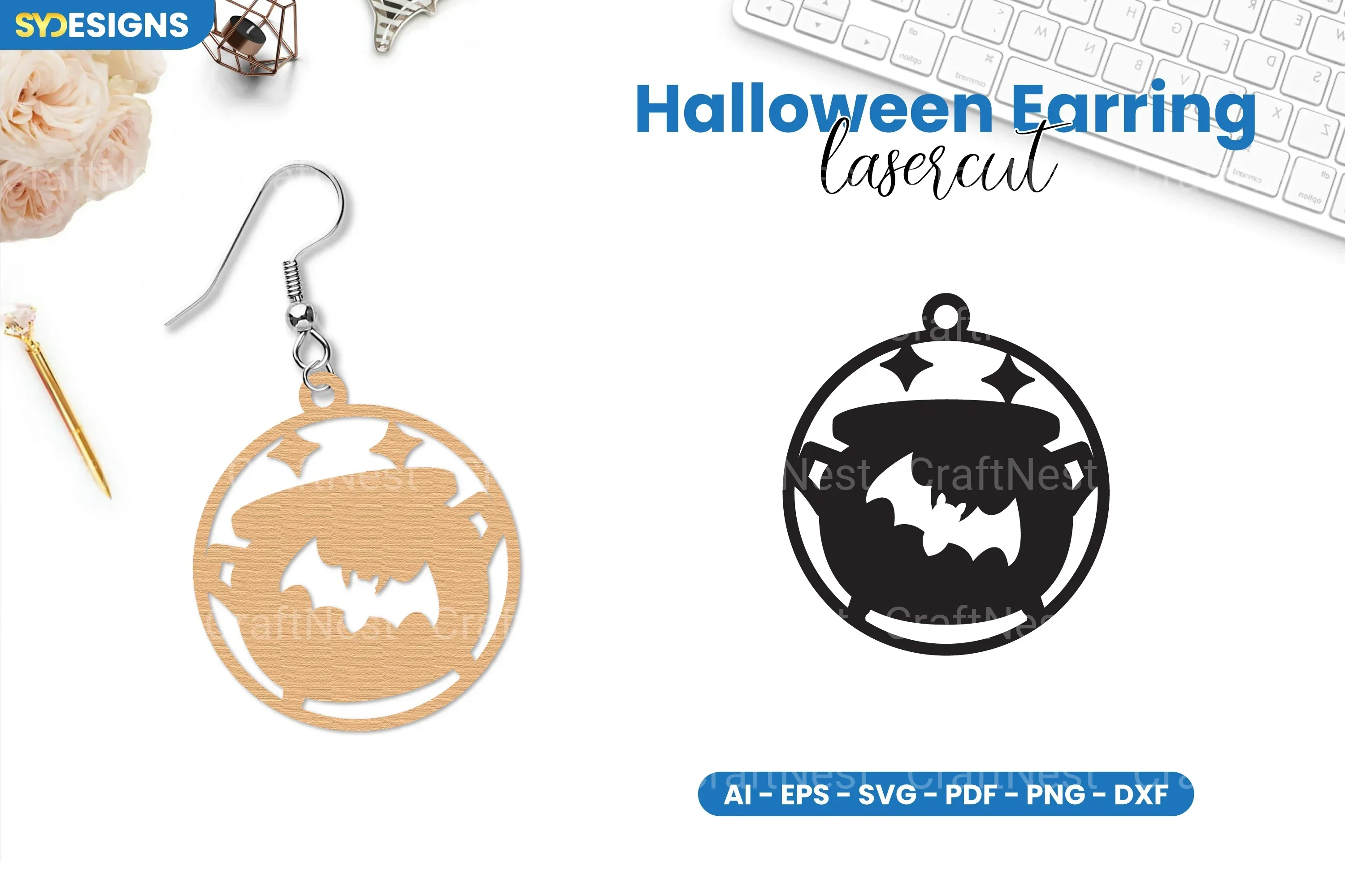 Halloween Earring Lasercut SVG Bundle - Clipart Bundle